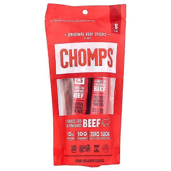 Chomps, Original Beef Sticks, Mild, 8 Sticks, 1.15 oz (32 g) Each