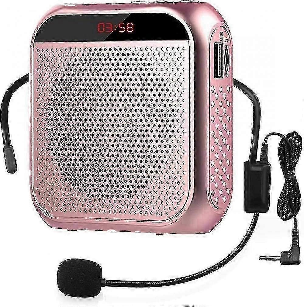 Portable Voice Amplifier With Wired Microphone Headset Rechargeable Speaker Loudspeaker