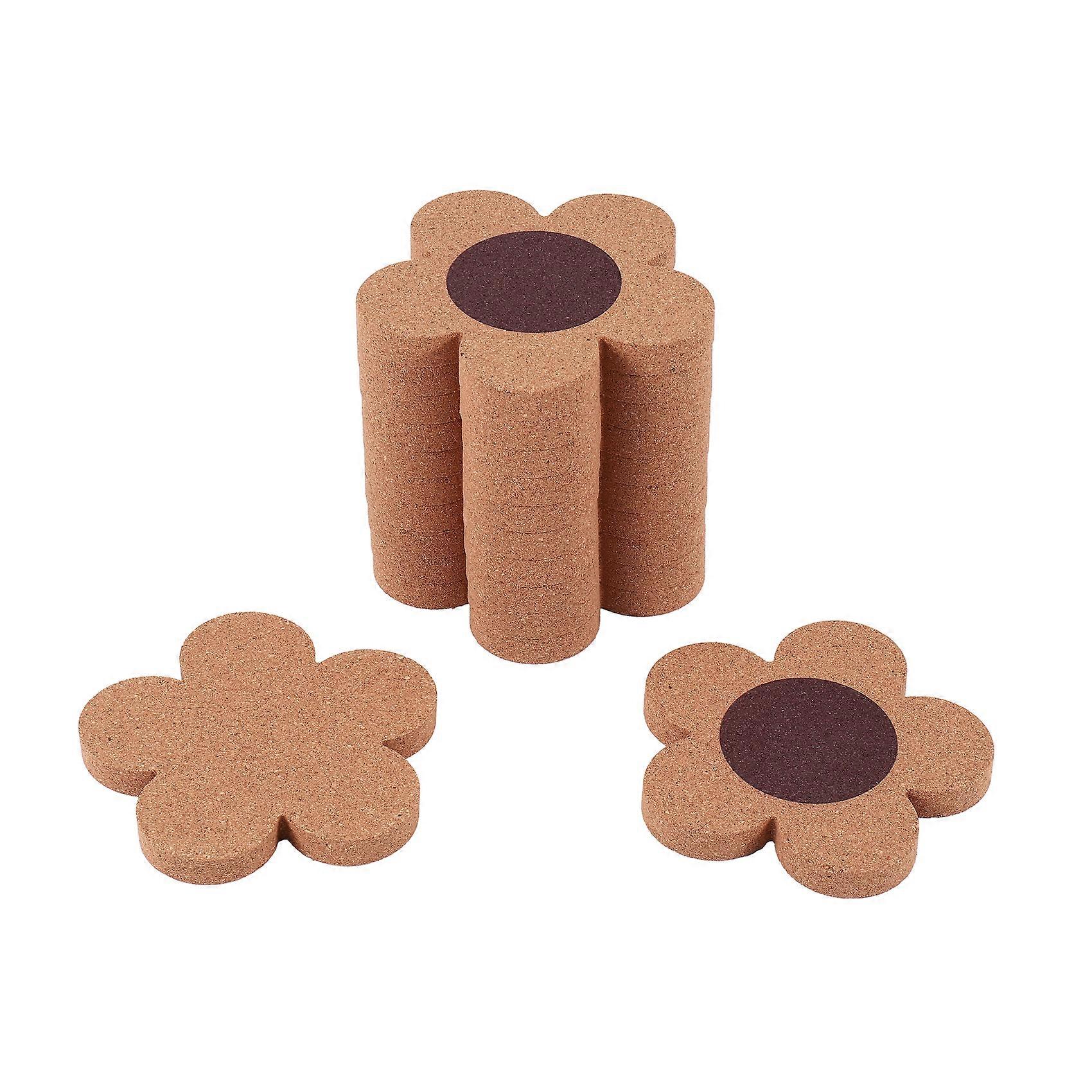 12PCS Coasters Compatible Drinks,4Inch Cork Flower Shape Coasters Compatible Coffee