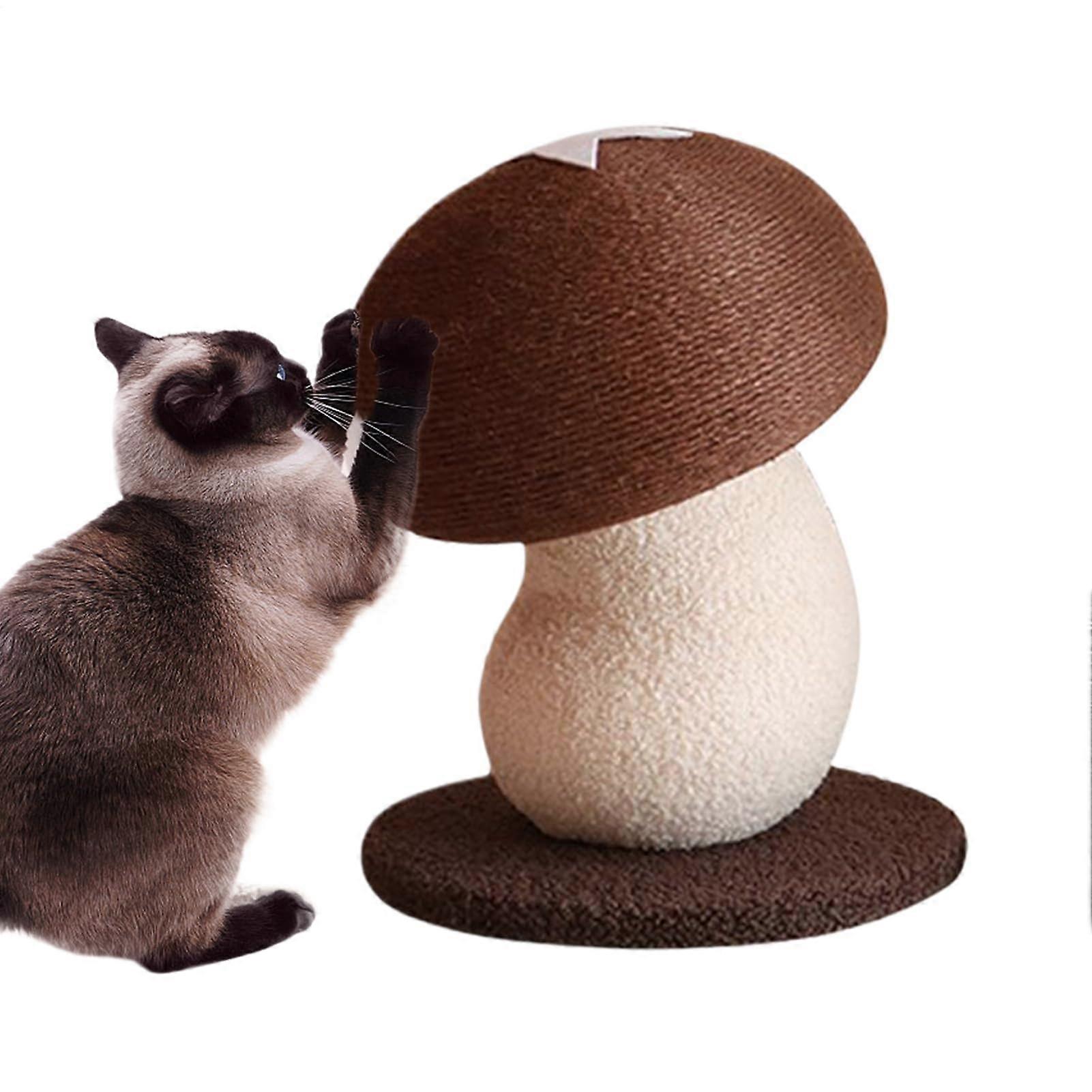 Kitten Scratching Post Mushroom Type, Sisal Cat Scratcher, Indoor Home Use, Enrichment Toy For Behavior Training