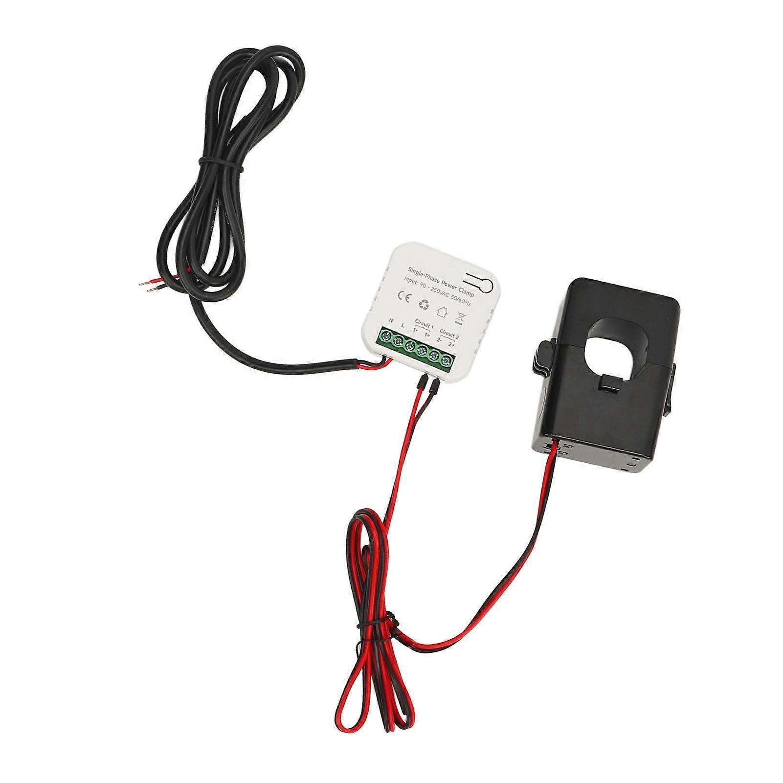 WiFi Smart Energy Monitor with 300ACT Current Transformer Single Phase KWh Power Monitoring Clamp Meter 90‑250VAC 