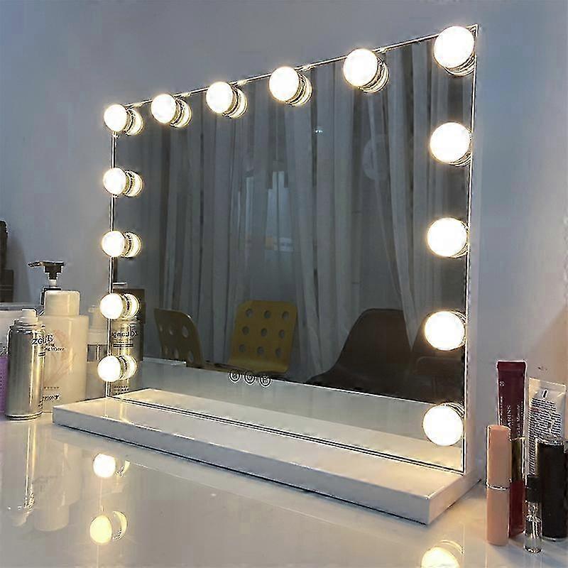 25-26 Mirror light kit with 14 light bulbs for dressing table, dimmable Hollywood LED mirror, USB dressing light with switch and cable, 3 co