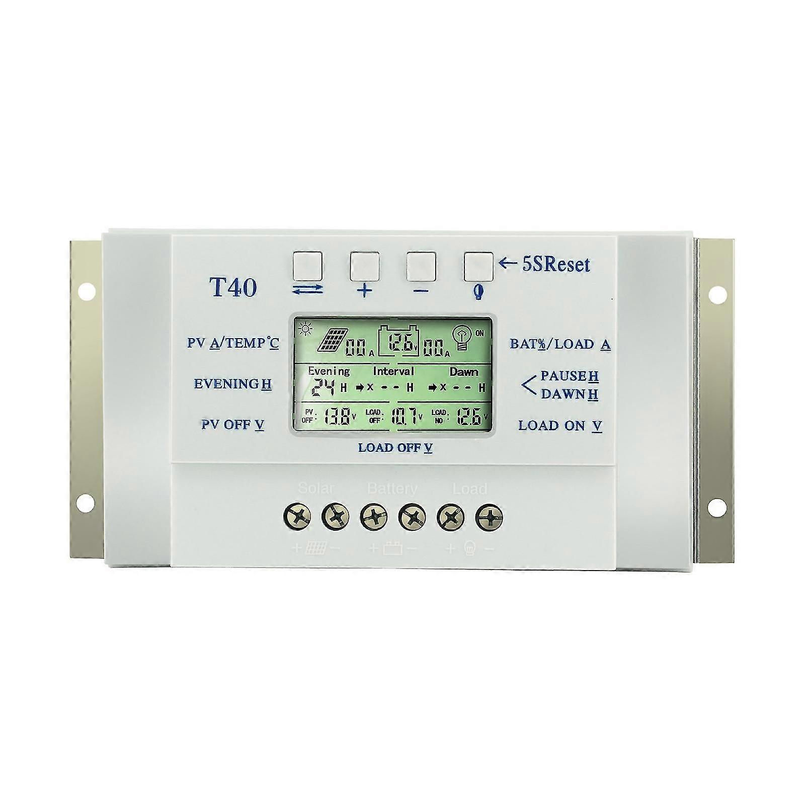 12-24v 10-40a Lcd Mppt Solar Panel Battery Regulator Charge Controller Usb Di  Battery Controllers