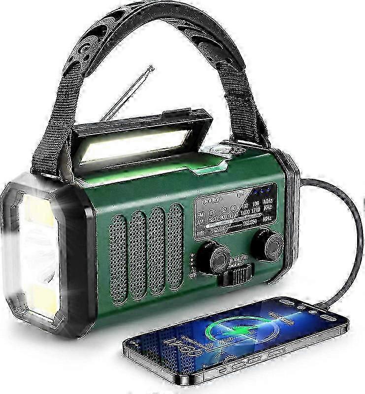 10000mah kampiradio, hätäradio, aurinkoradio, Noaa / am / fm-sääradio, usb-tyypin c lataus, dynamoradio, polymeeriakku, taskulamppu ja led-lukeminen