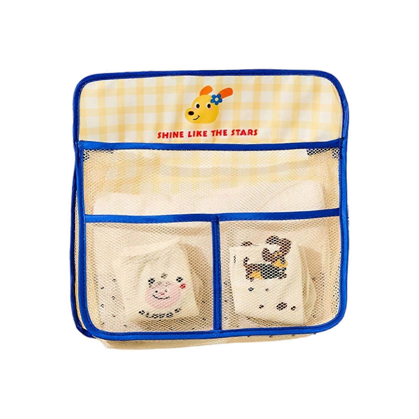 Dopamine Pattern Hanging Organizers For Underwear Socks Multi Pocket Wall Storage Solution With Reinforced PP Materials  Single layer Cute yellow