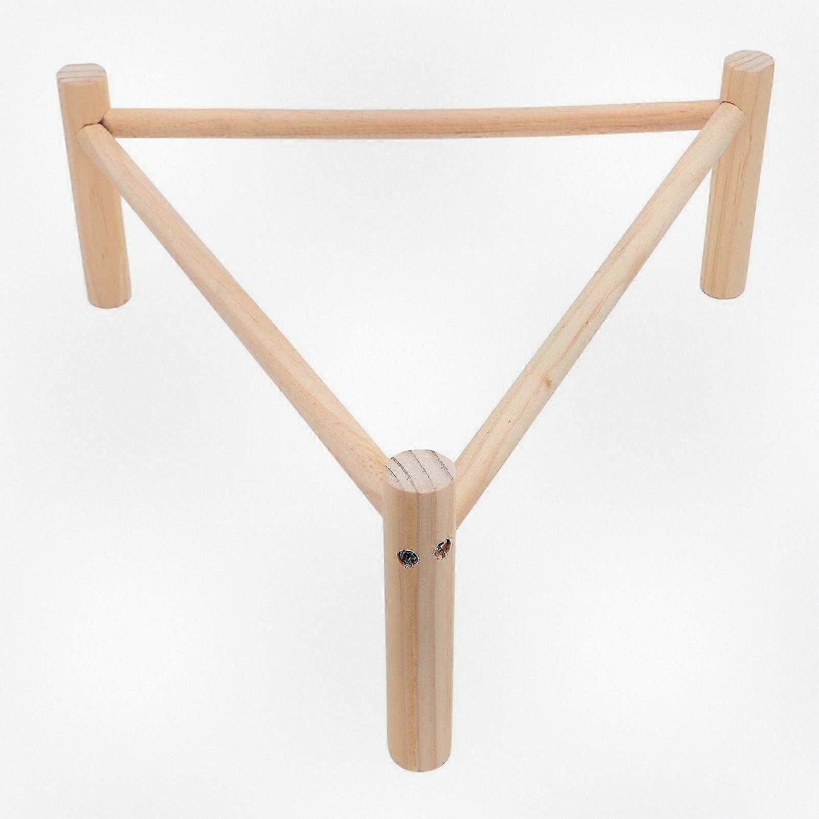 Interactive Triangular Wooden Chicken Training Perch Toy - Bird Stand for Relaxation and Playtime Fun