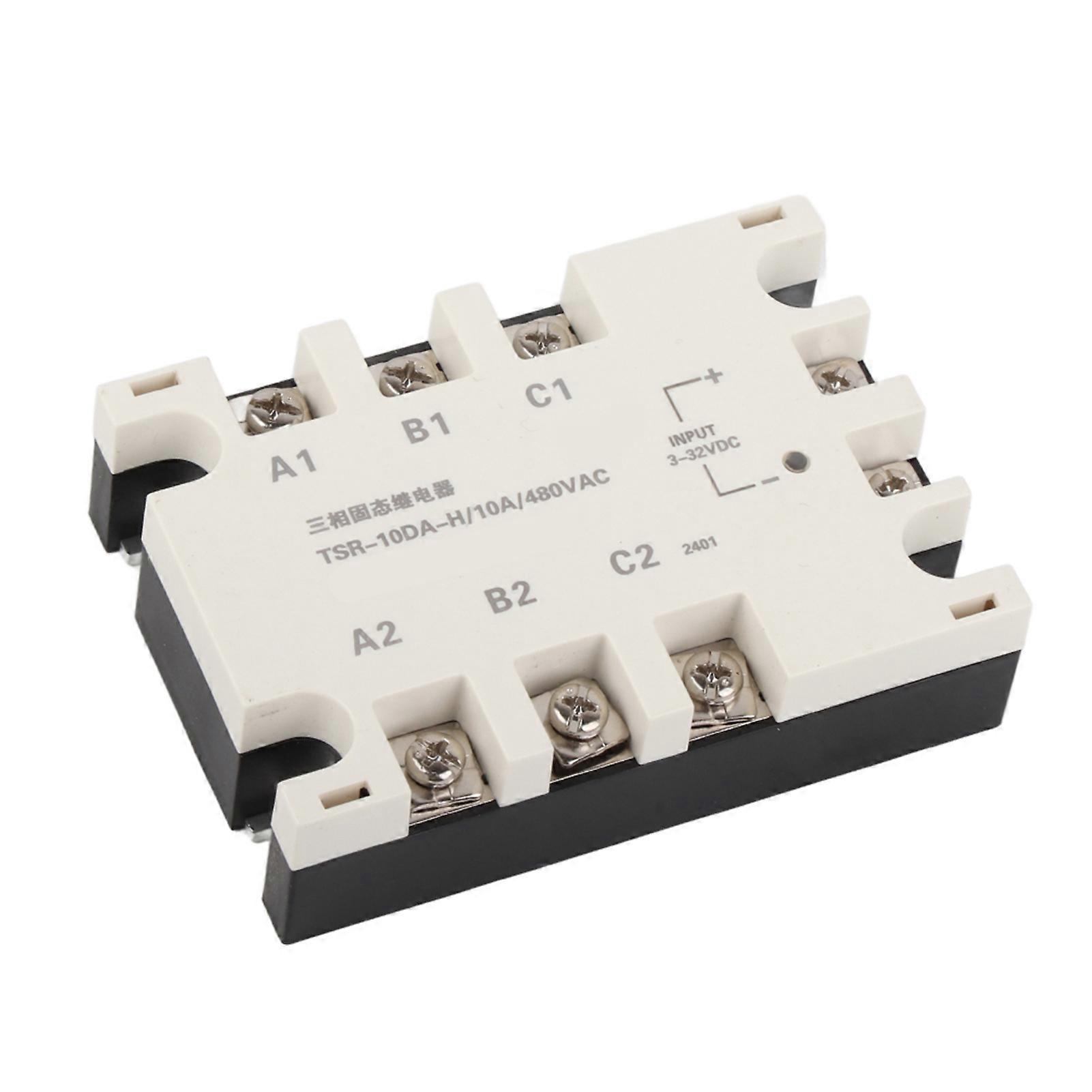 3 Phase 10A DC AC Solid State Relay SSR Input 3‑32VDC Load 24‑480VAC TSR‑10DA H