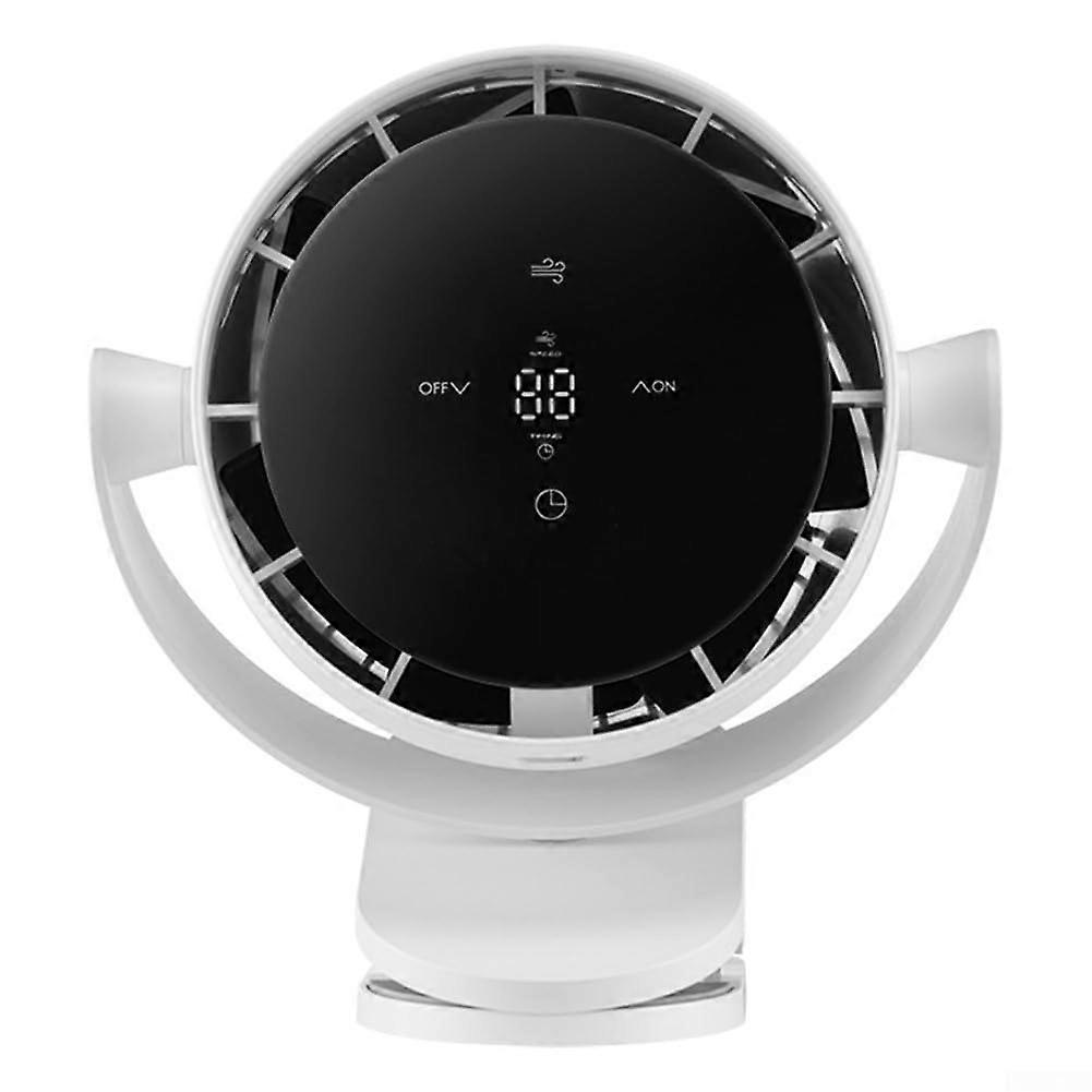 100Speed USB Portable Clip Fan With Digital Display For Home Office Travel Desktop White 19.4x14.6x20.8cm