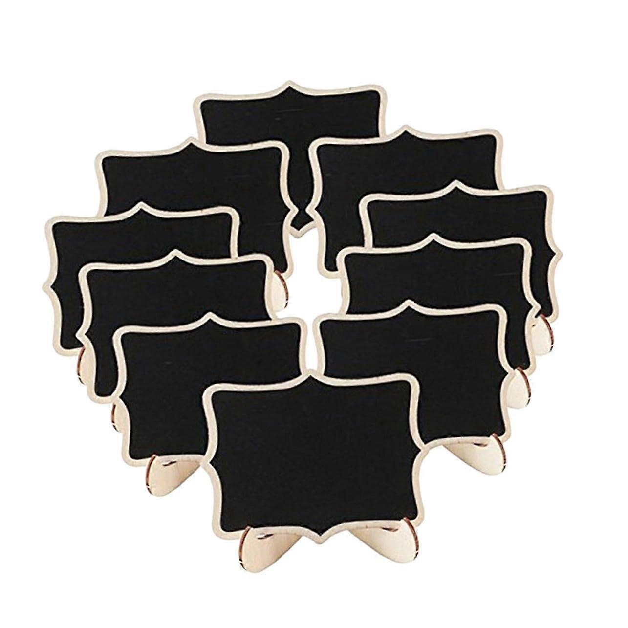 Mini Decorative Chalkboard Signs With Stand Black Wood Trim Set Of 10 For Wedding Table Decor