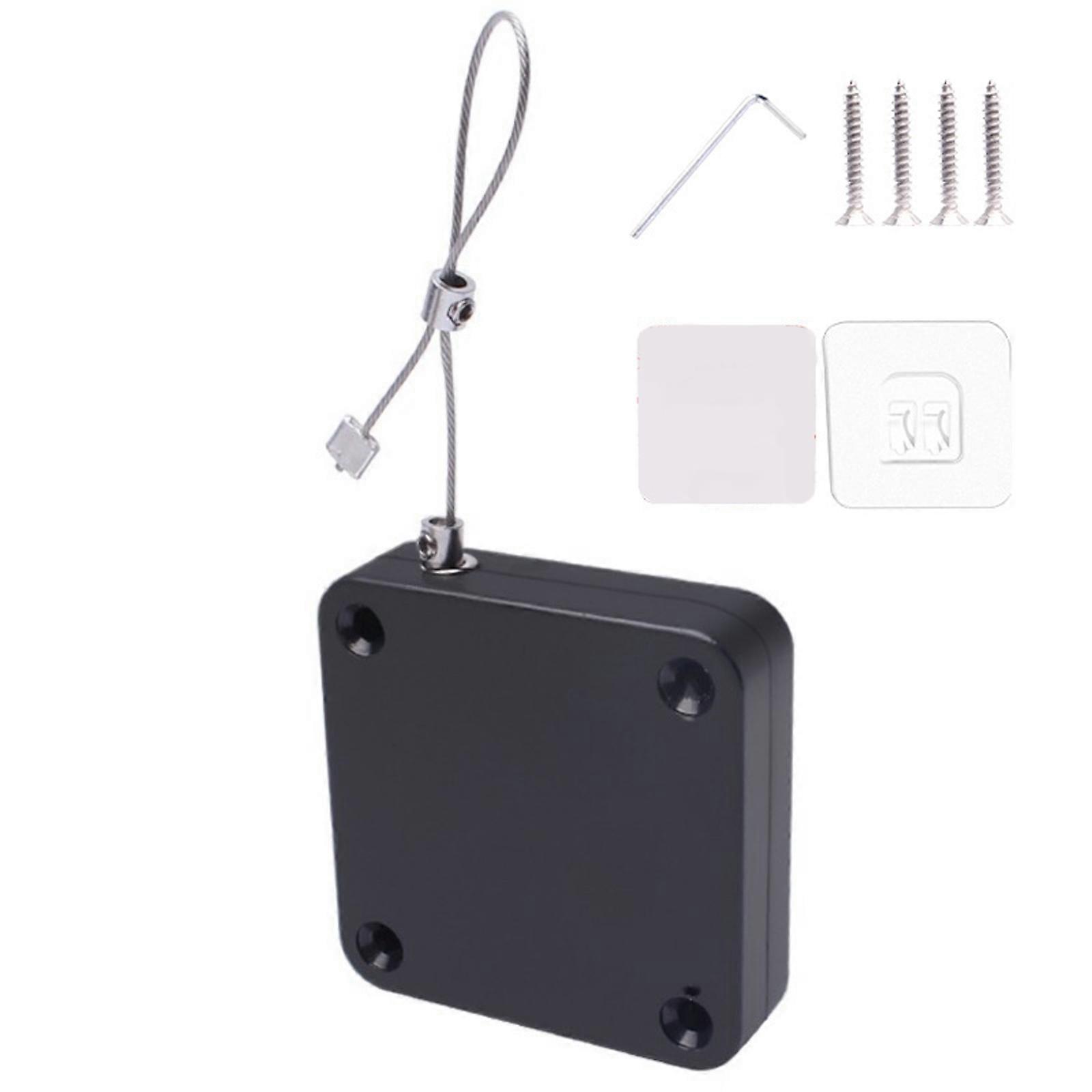 Sliding Door Closers with Steel Drawstring 1000 Tensile Automatic Door Closers Soft Closing Door Device Easy to Use  Black