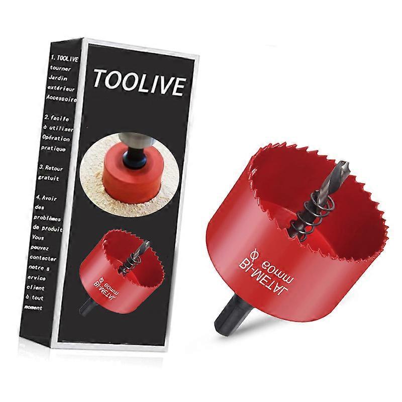 Bi-metal Hole Saw, 60mm Diameter Wood Hole Saw, Core Drill with Hexagonal Adapter and Centering Drill Bit, for Drilling Plastic, PVC, Wood, Fiber