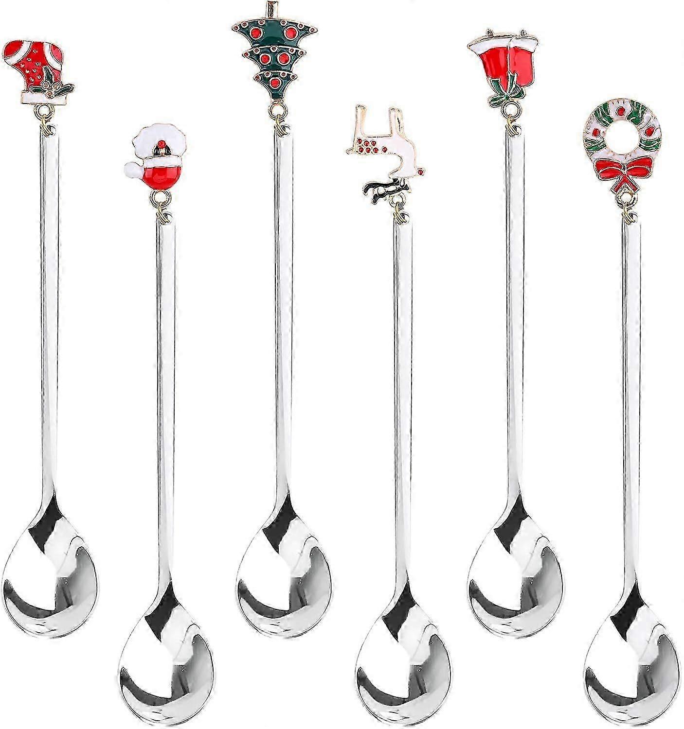 Christmas coffee spoons.Pack of 6 Christmas spoons Christmas stainless steel
