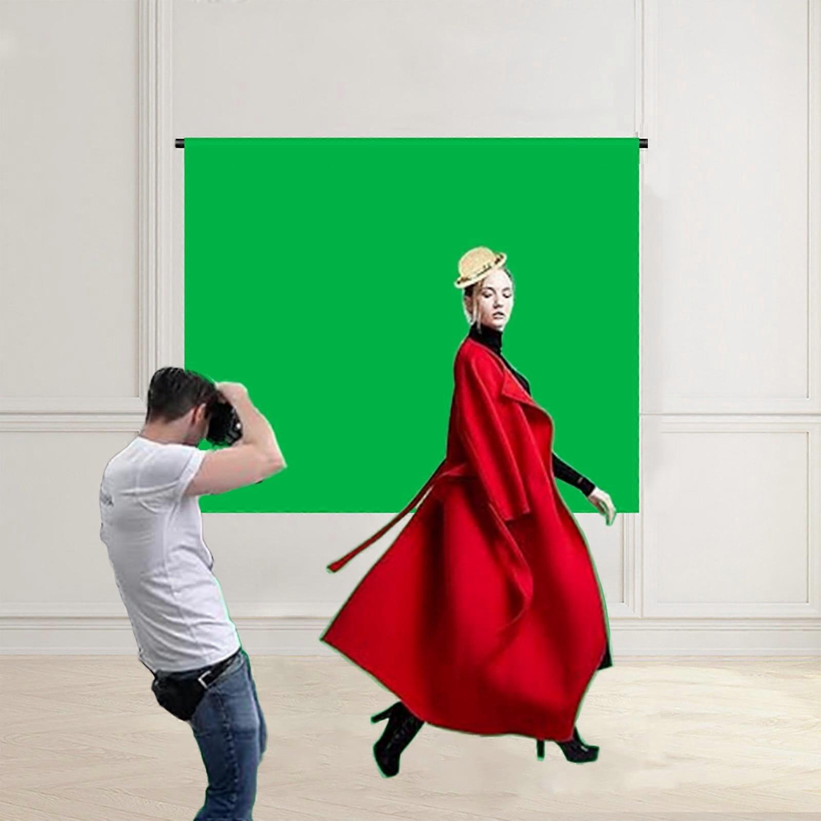 Green Screen - Reusable Fabric Background, Compatible with Live Shooting & Keying, Includes Stand Kit for Portraits, Product Shoots