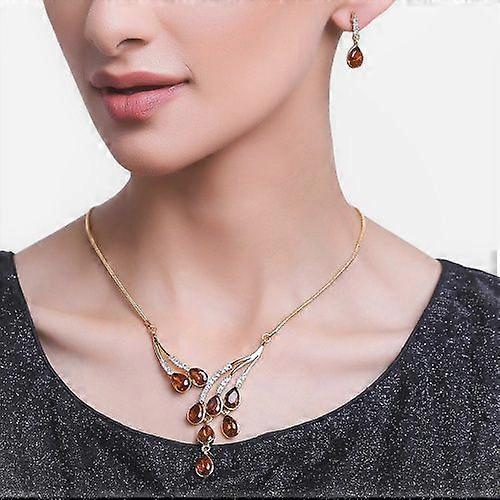 Estele - NOOR necklace set with 24K gold plated, ruby