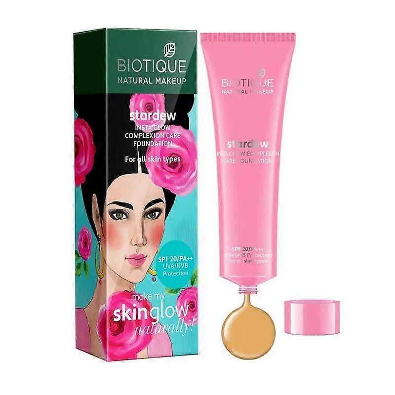 Foundation with SPF 20: shade Biscuit (30 ml), Stardew Insta Glow Complexion Care Foundation SPF 20 Biscuit, Biotique
