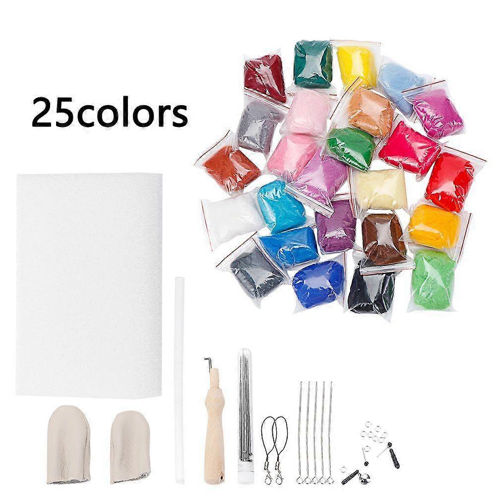 Useful Foam Mat DIY Crafts Starter Tool Kit Needle Felting Kit Felting Wool Roving Sewing Tool Set