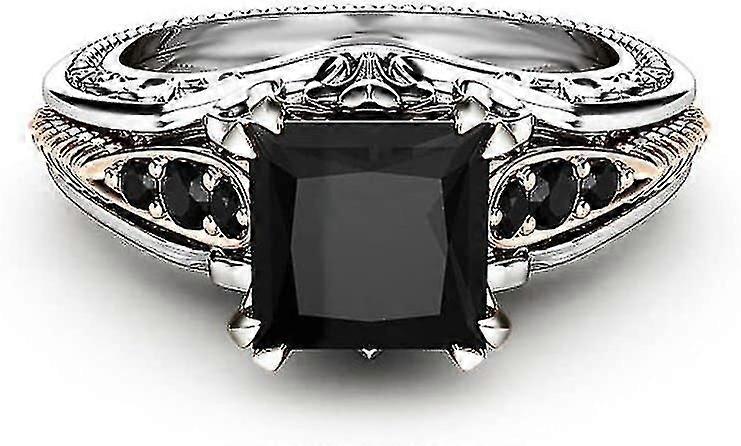 Evig 925 Sterling Sølv Sort Turmalin Ring