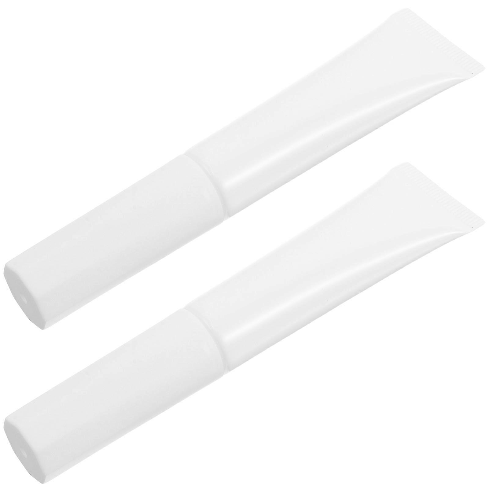 Mini Travel Bottles Empty Squeeze Bottle For Cosmetic Container 15ml White Plastic Refillable 2Pcs