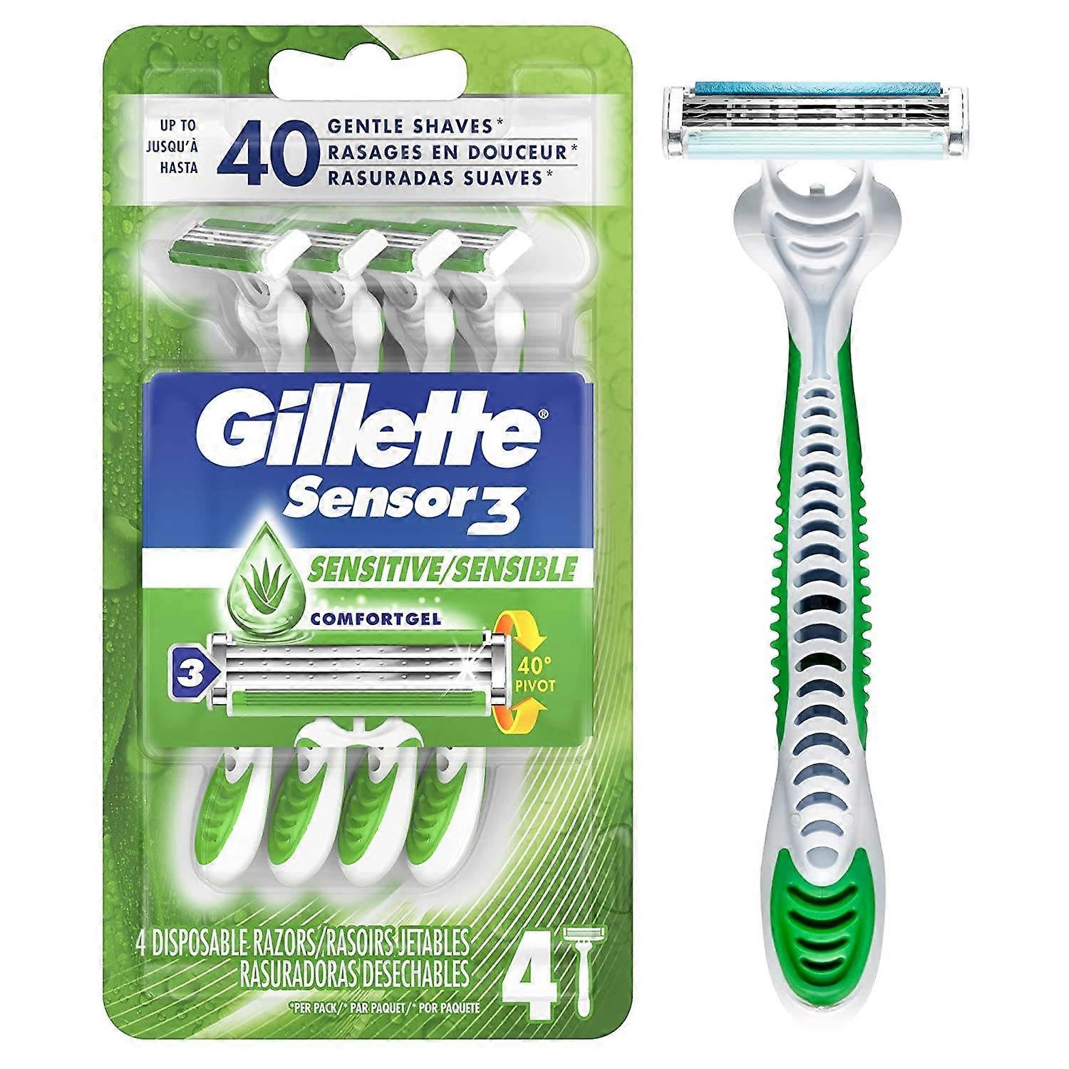Gillette Sensor 3 maquinillas de afeitar desechables, sensible, Ea 4