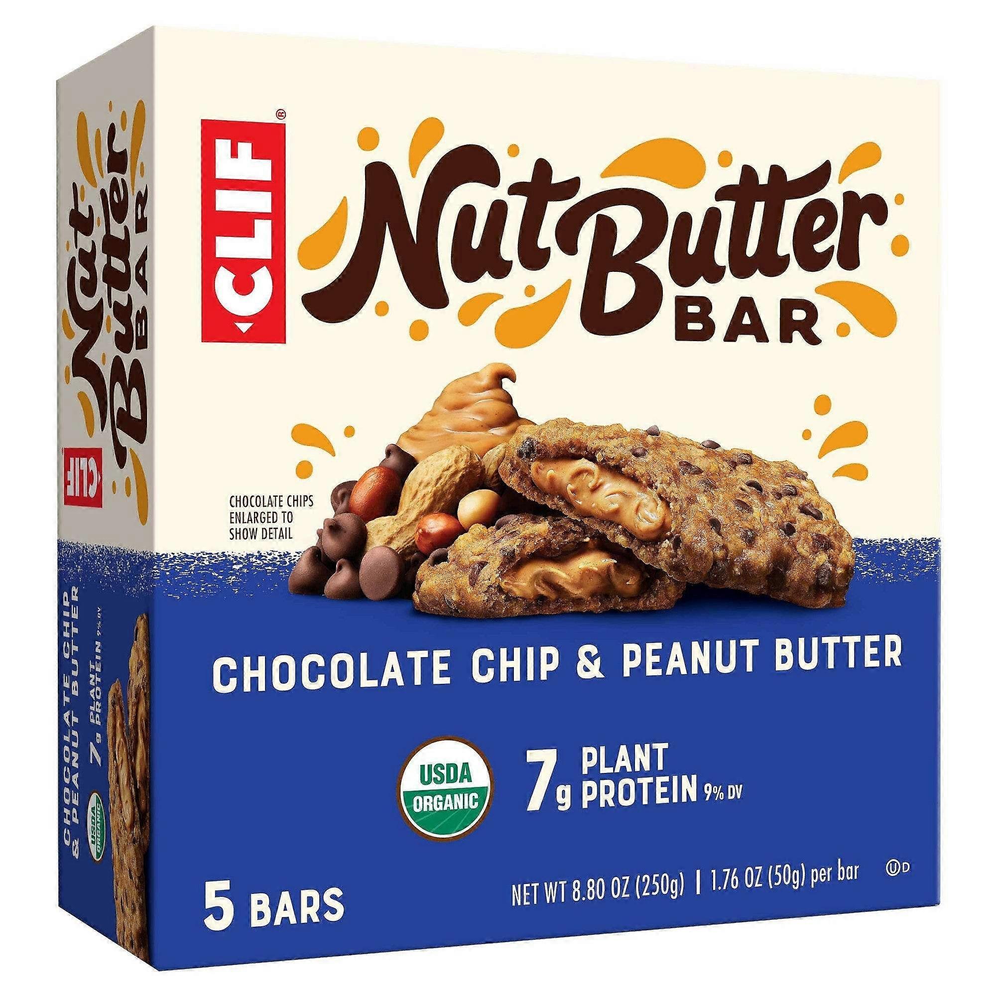 Clif Nut Butter Bar Chocolate Chip And Peanut Butter, 5 Ea