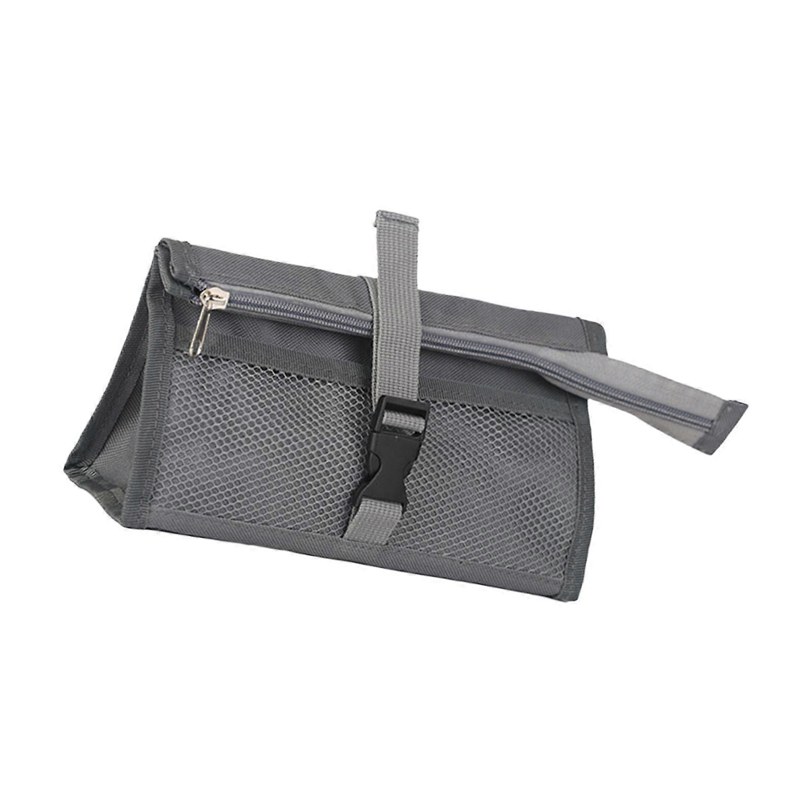 Multiple Compartment Permanent University Fabric Pen Planner Spacious Case For School Office Rudiments  grey