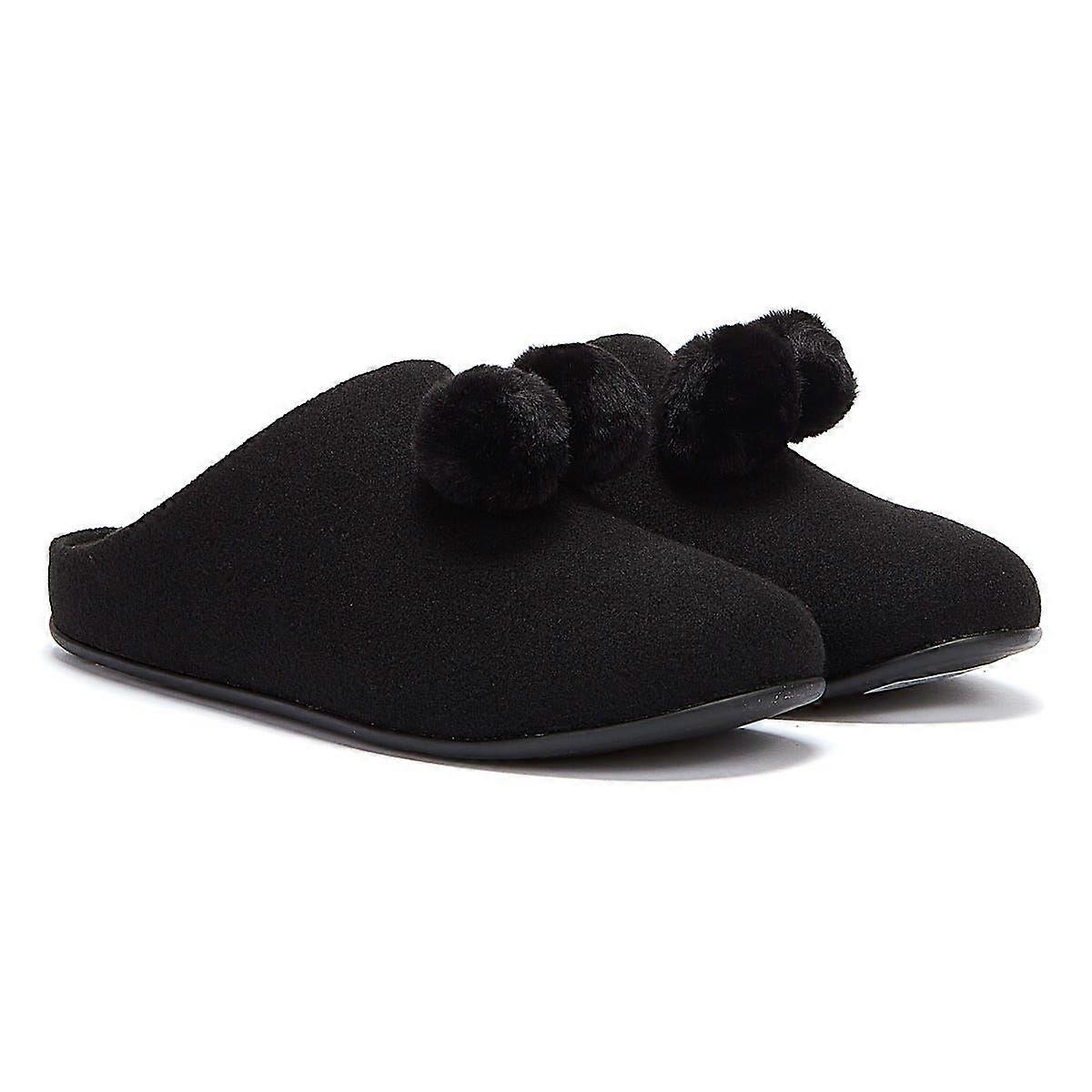FitFlop Chrissie Womens Black Slippers