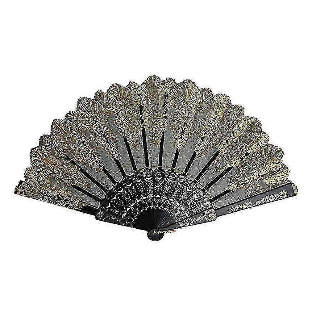 تطريز اسباني صيني قابل للطي حفلة زفاف محمولة باليد ، أبيض ، 23 سم