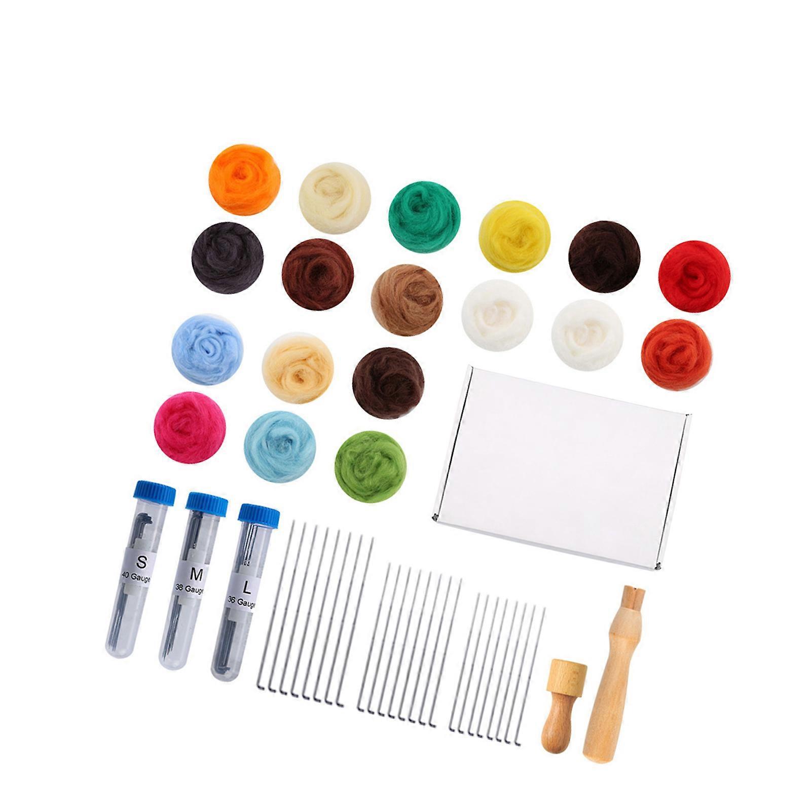 Needle Felting Kits for Felted Wool Needle Felting Supplies Felting Dolls Making Accessory Multicolor