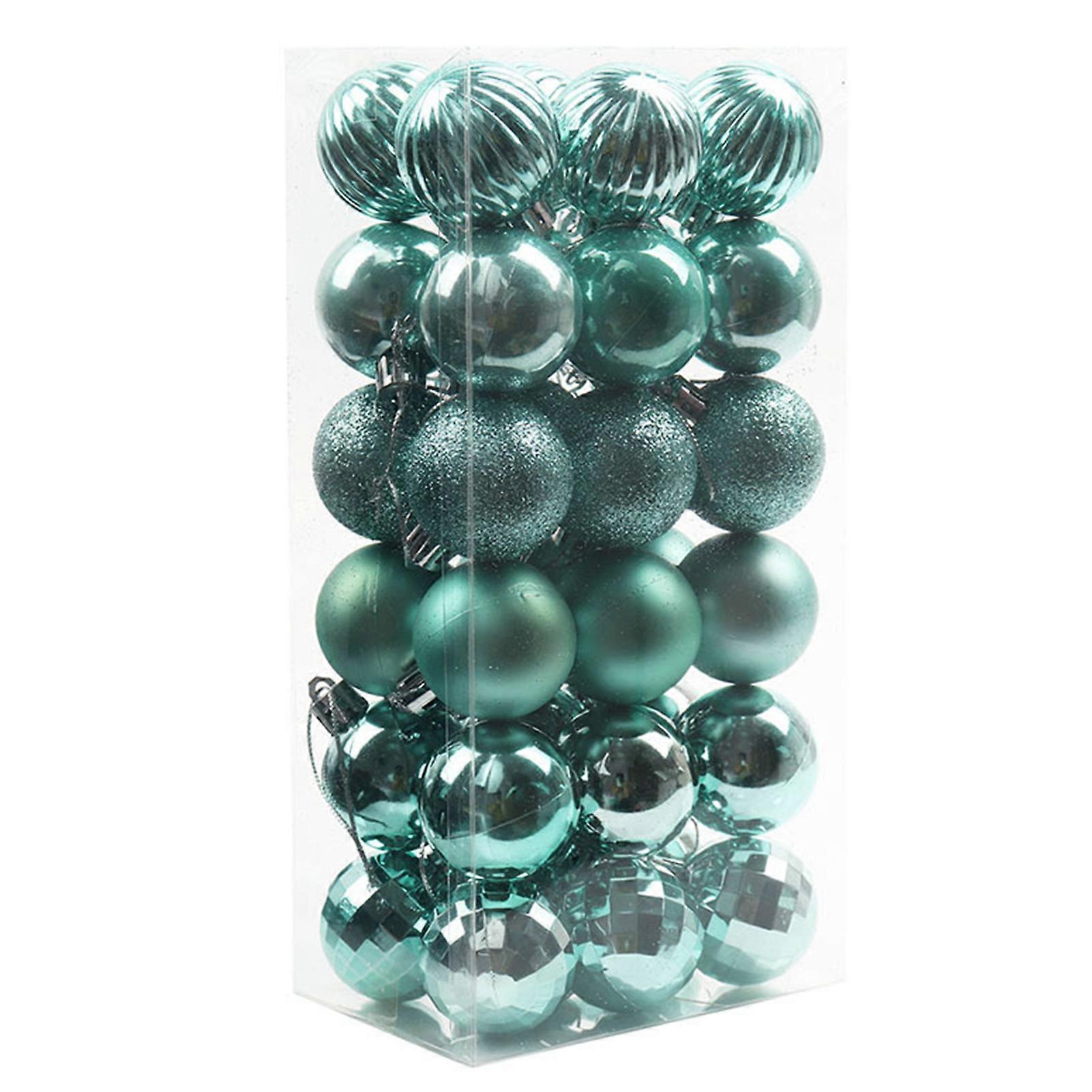 36Pcs 4cm Christmas Tree Colorful Electroplated Plastic Balls, Multi-styles Unbreakable Reusable Xmas Decor, Compatible with Classic Hooks