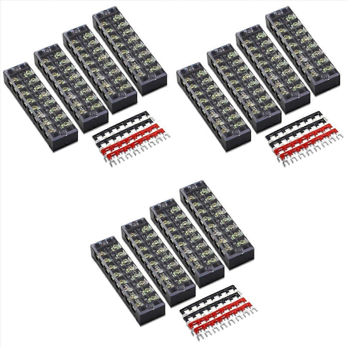 12 Pc 8P Terminal Block, 4 Pc 8P Shorting Bar, TB1505 Flame Retardant Copper Terminal Short-Circuit 