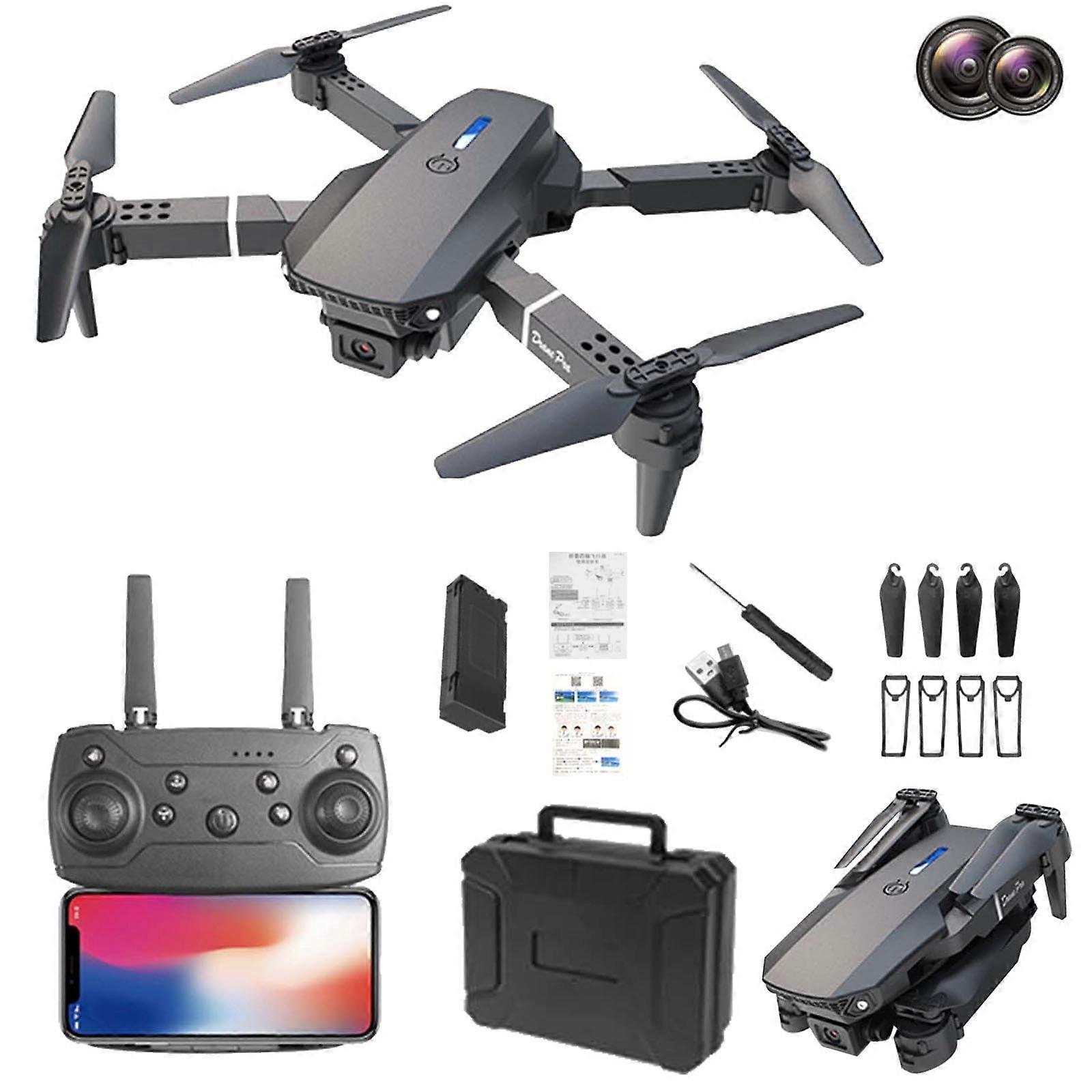 Foldable Drone with 1080P Camera, Voice & Gesture Control, Altitude Hold, 3D Flips, 2 Batteries, Compatible with Beginners and Kids