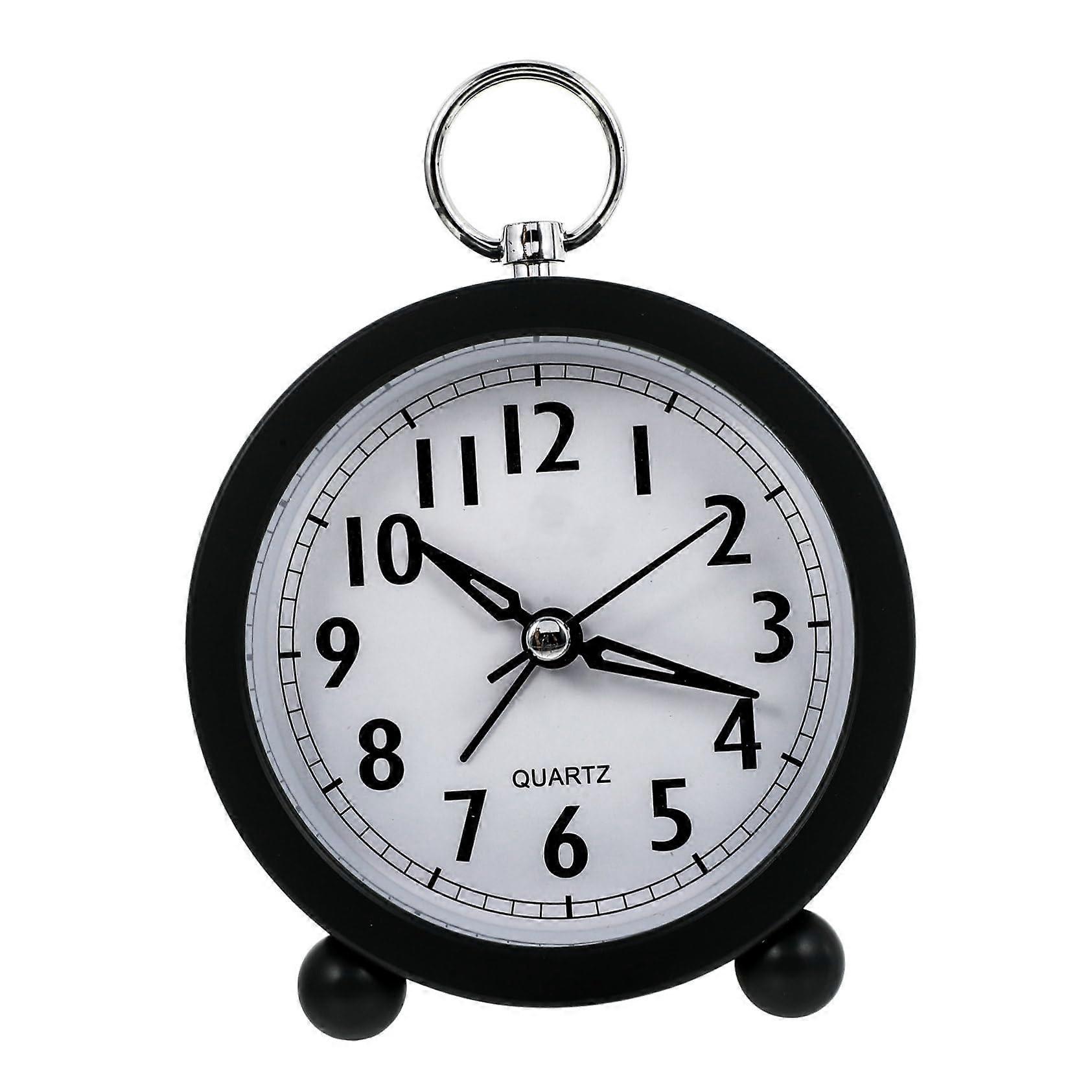 Color Silent Round Alarm Clock with Analog Display for Bedroom Office Desk Decor