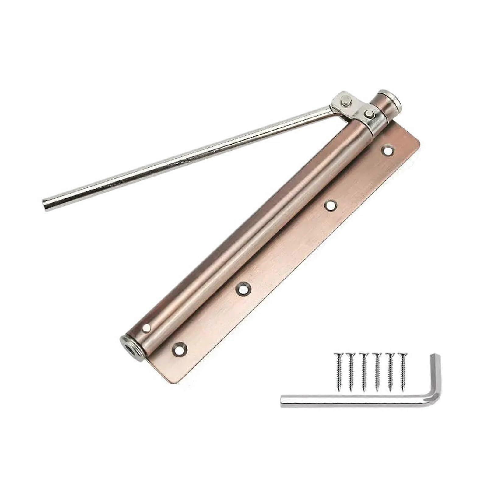 Adjustable Stainless Steel Spring Door Closer for Surface Mount, Automatic Shut, Red Bronze