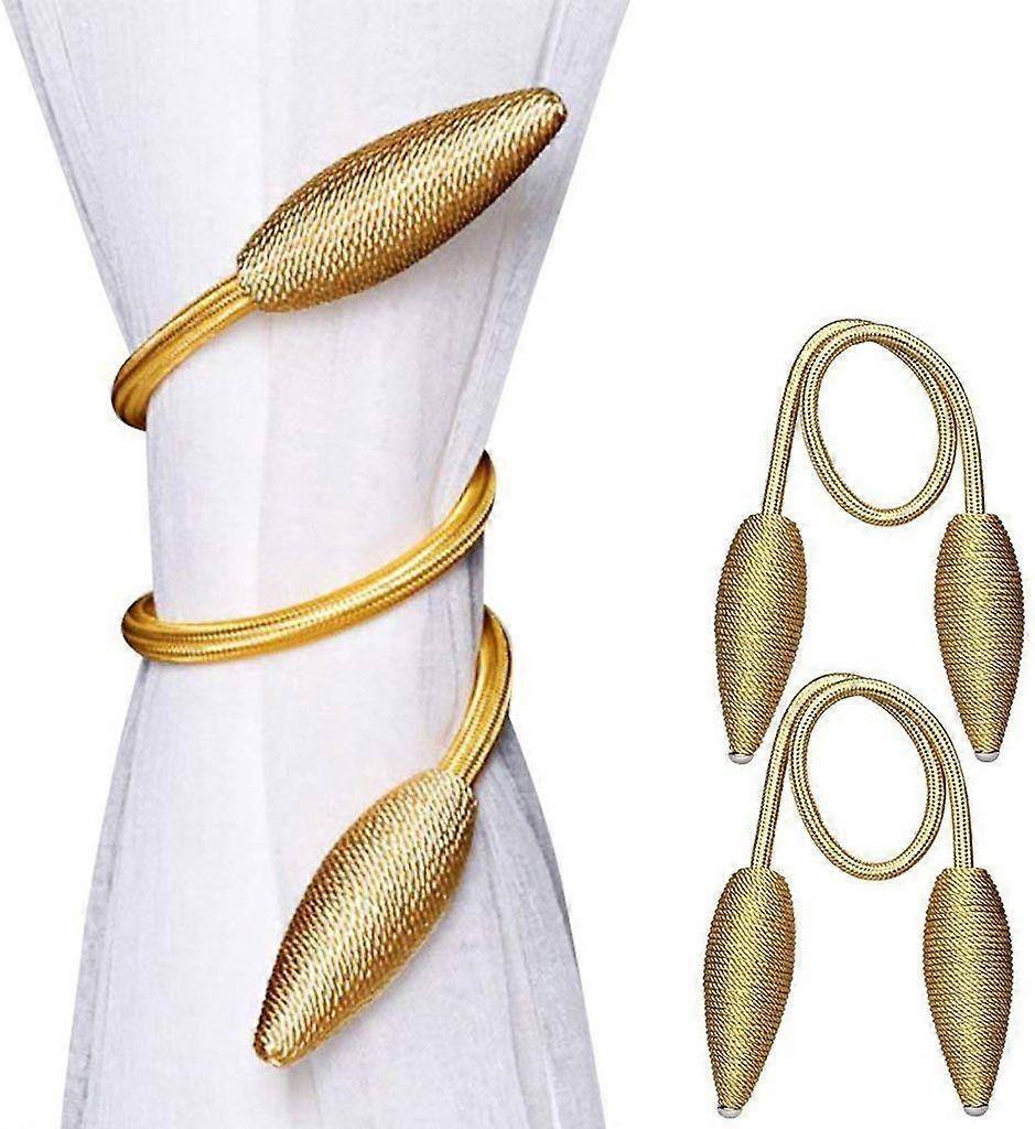units of curtain tiebacks with magnetic closure (gold)