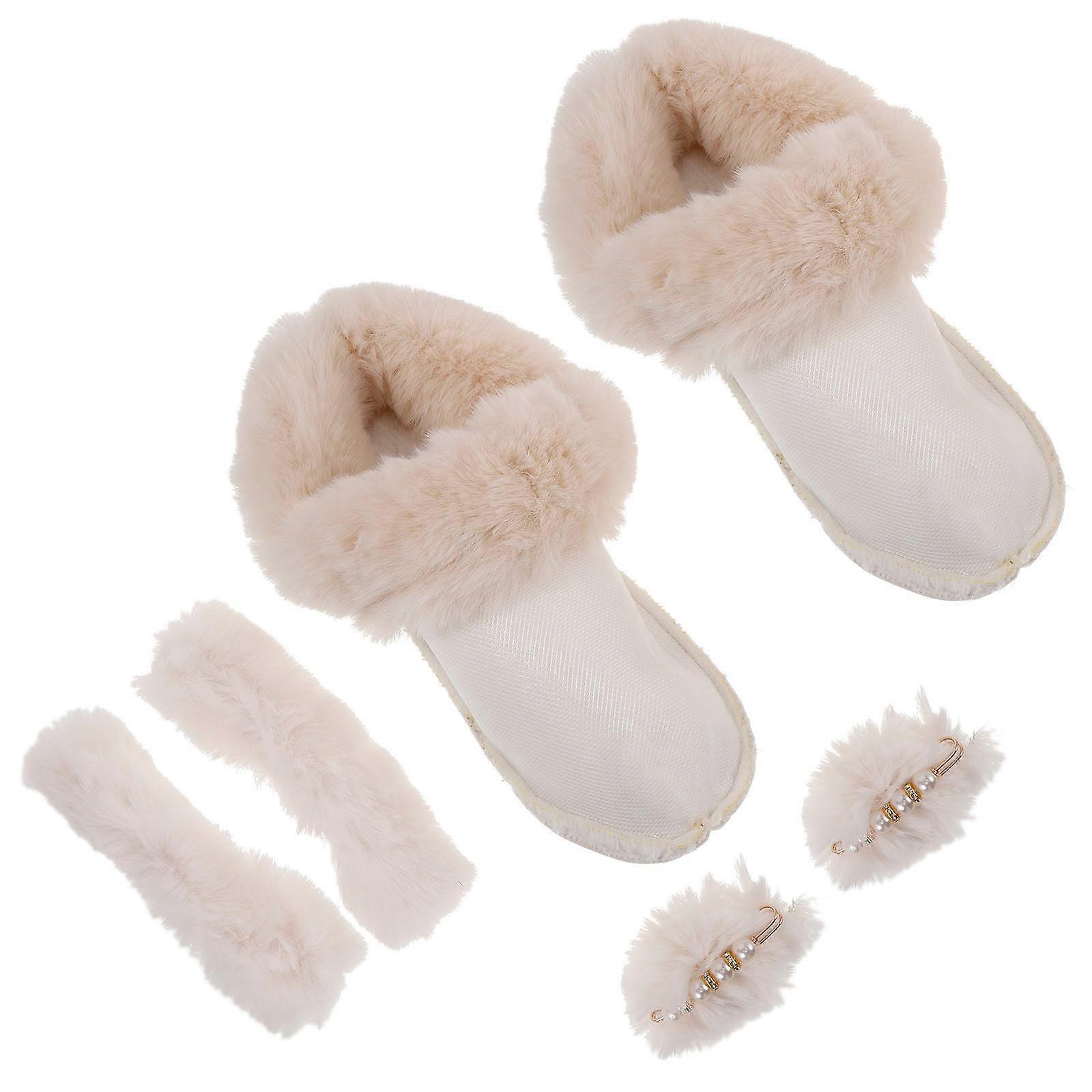 Cozy Fluffy Inserts Thickened Inner Lining For Skiing And Snow Trips Shoes 1Set