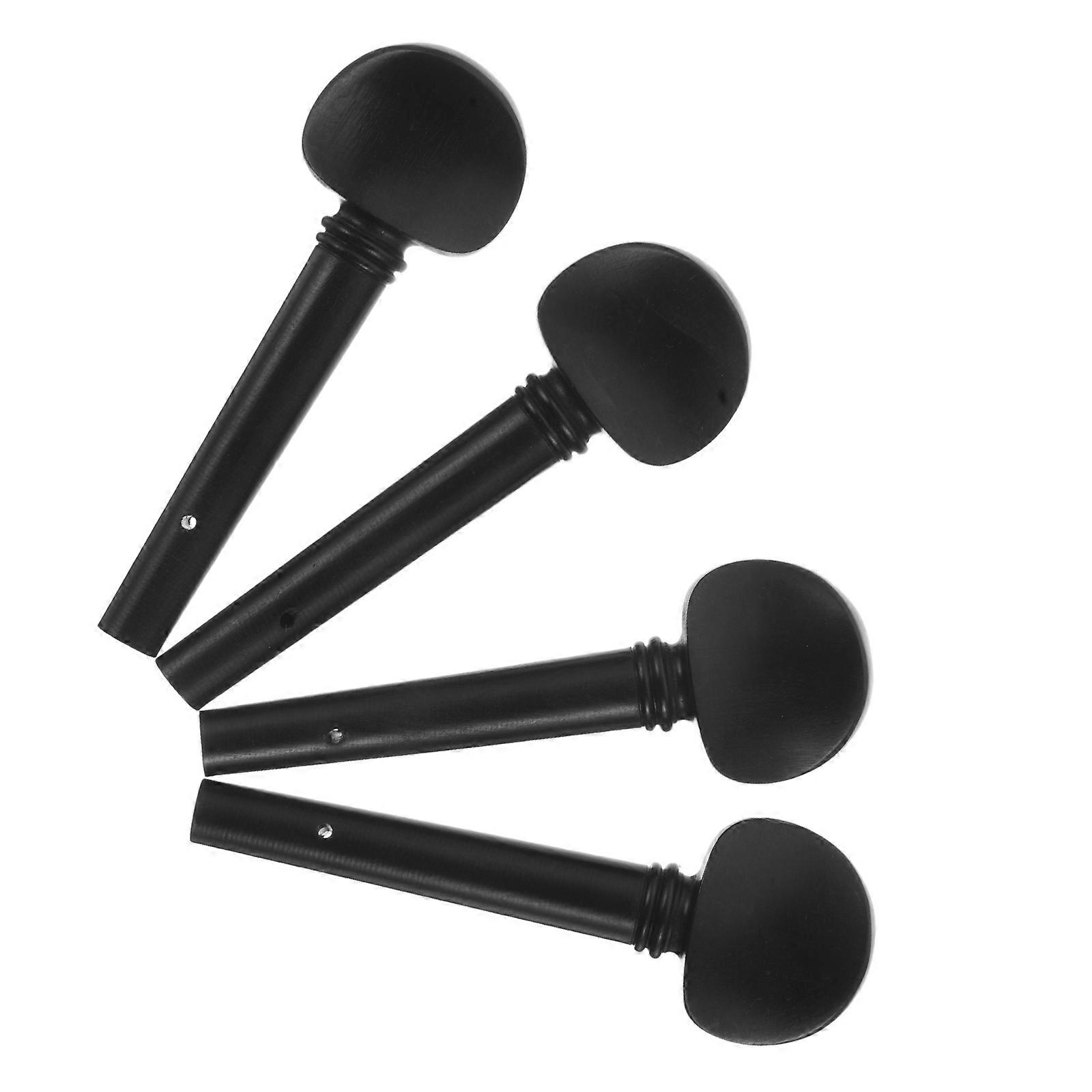 Violin Tuning Pegs Made of Strong Ebony for Stable Adjustments Black Color Compatible with 4/4 Size Violins