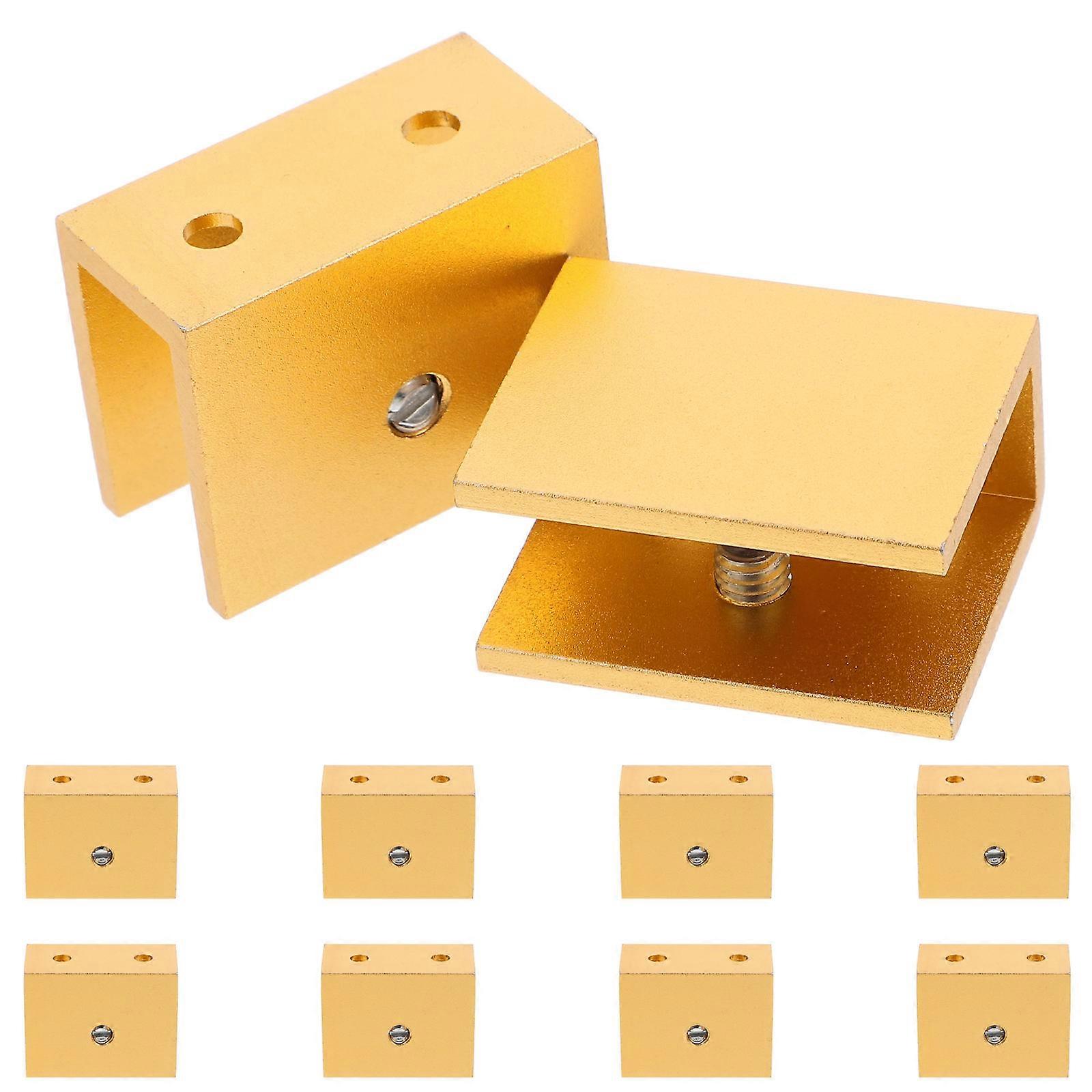 Square Layer Clip Glass Shelf Brackets for 10Pcs Wall Mounted Holders