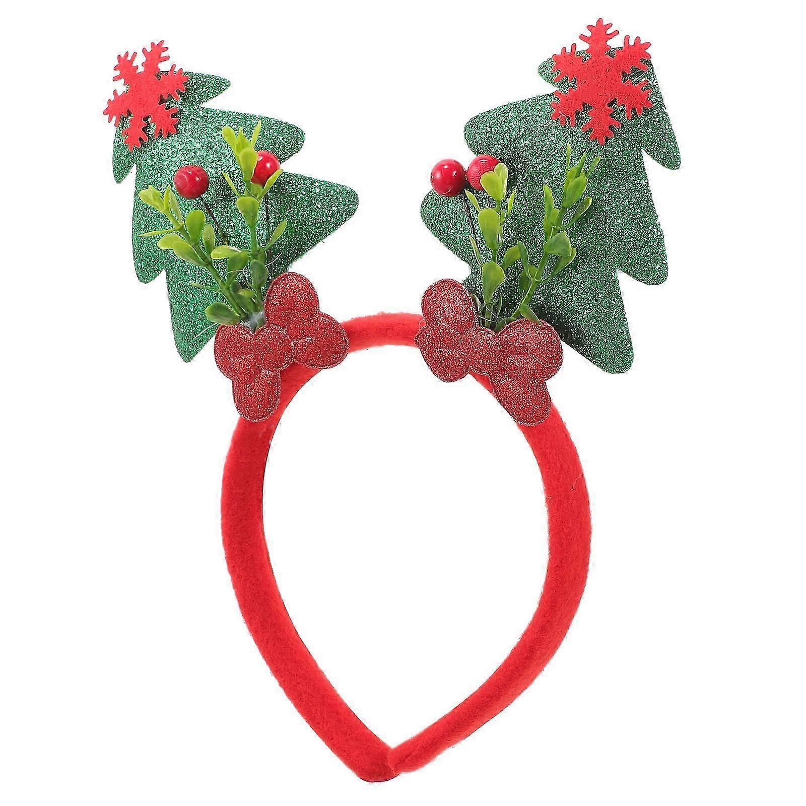 Sváteční dekorace Vánoční stromeček čelenka Třpytivé vlasy Doplněk pro vánoční večírky Netkaný materiál 1Set