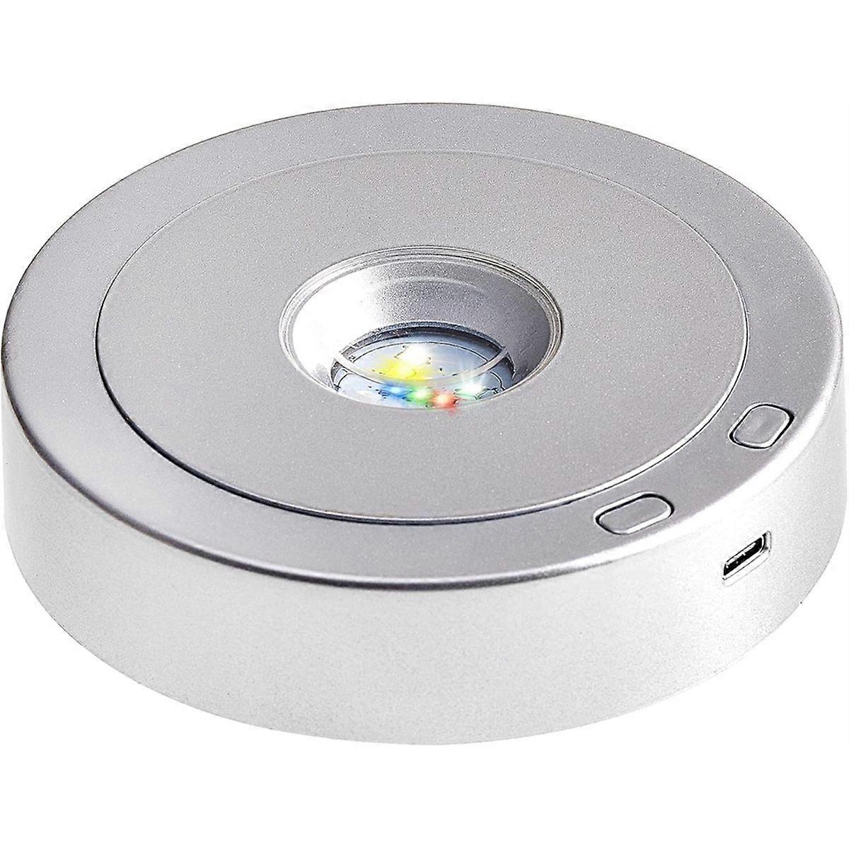 Rotating LED Display Base Colorful Light Crystal Display Base Stand,Suitable for Glass Crystal Sphe