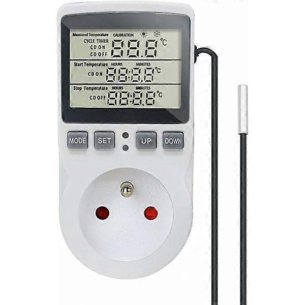 Digital thermostat temperature controller socket 230V 16A with sensor heating refrigerator thermostat regulator for greenhouse reptile terrarium Hom