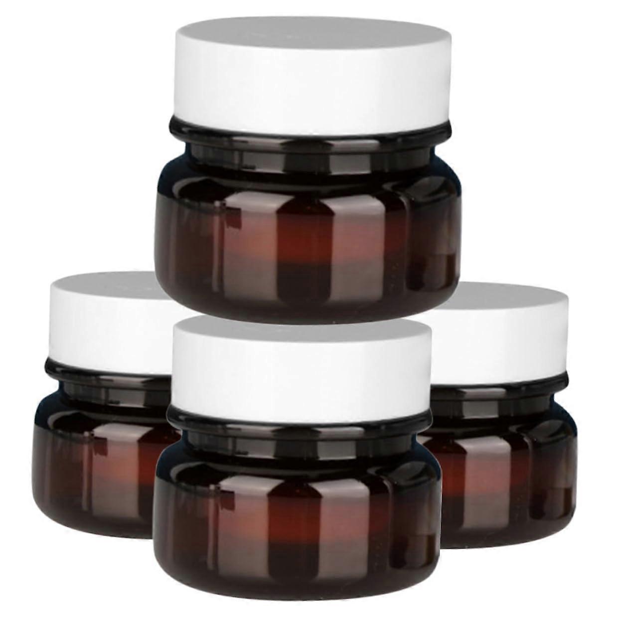 4pcs Cosmetic Travel Containers with LeakProof Lids, Small Refillable Jars for Cream and Skincare