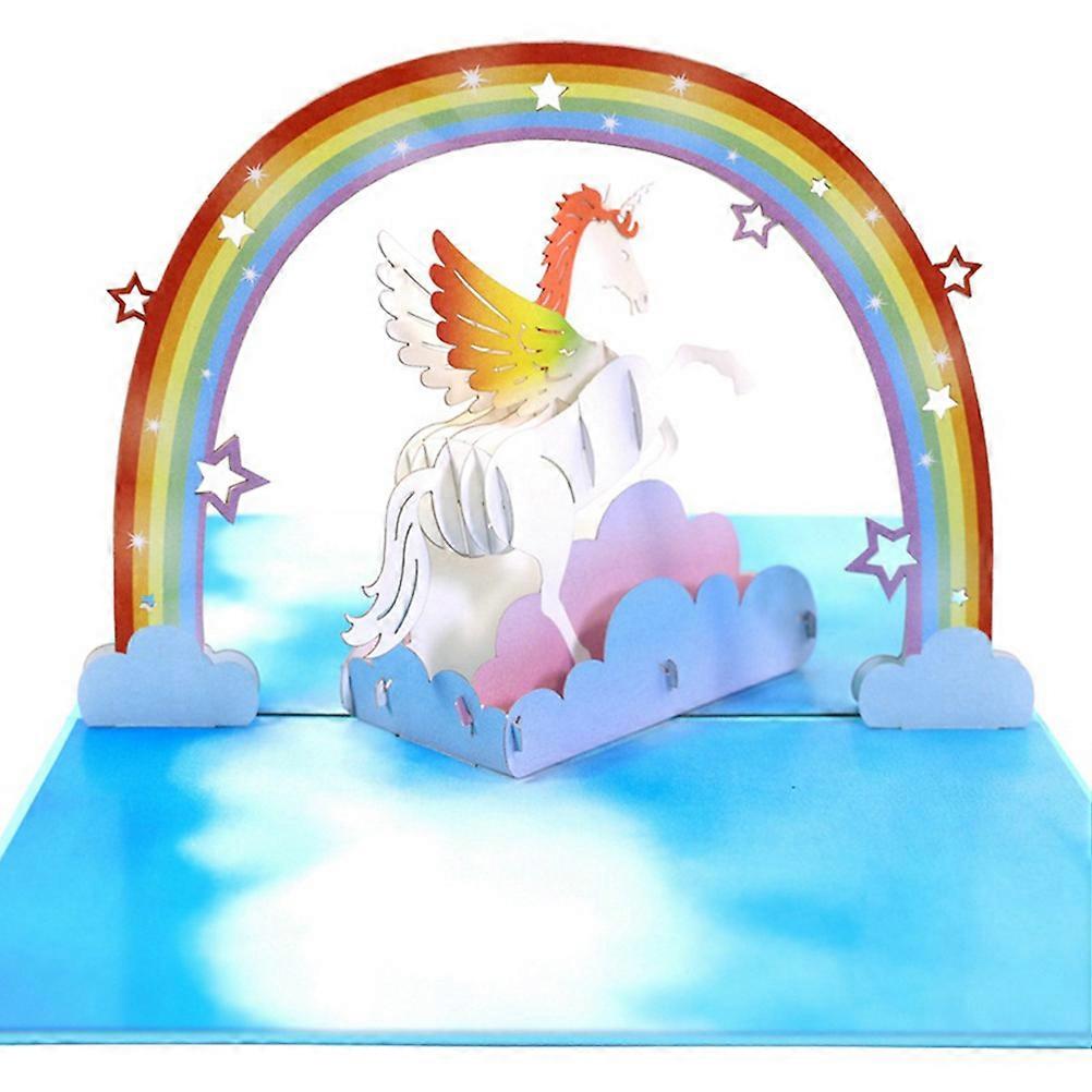 3D Rainbow Creative Colorful Greeting 3Pcs