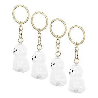 4Pcs Pet Hair Keepsake Box for Memorial Storage Transparent ABS Keychain