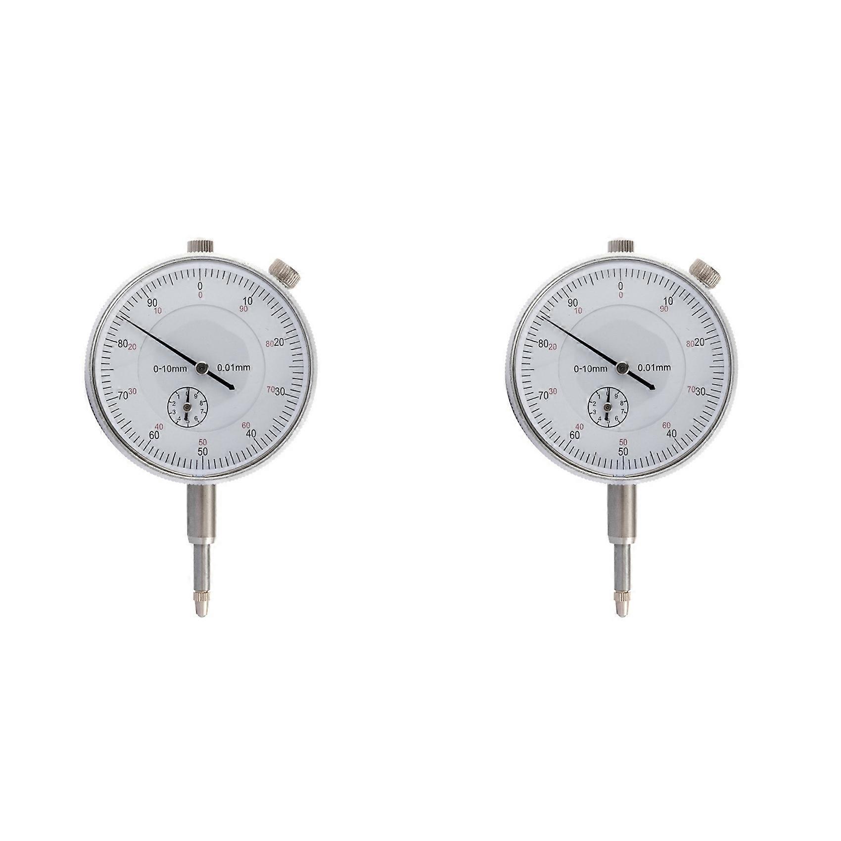2X Dial Indicator Micrometer Hour Type Indicator Precision Comparator Measuring Clock Indicator Measuring Instrument