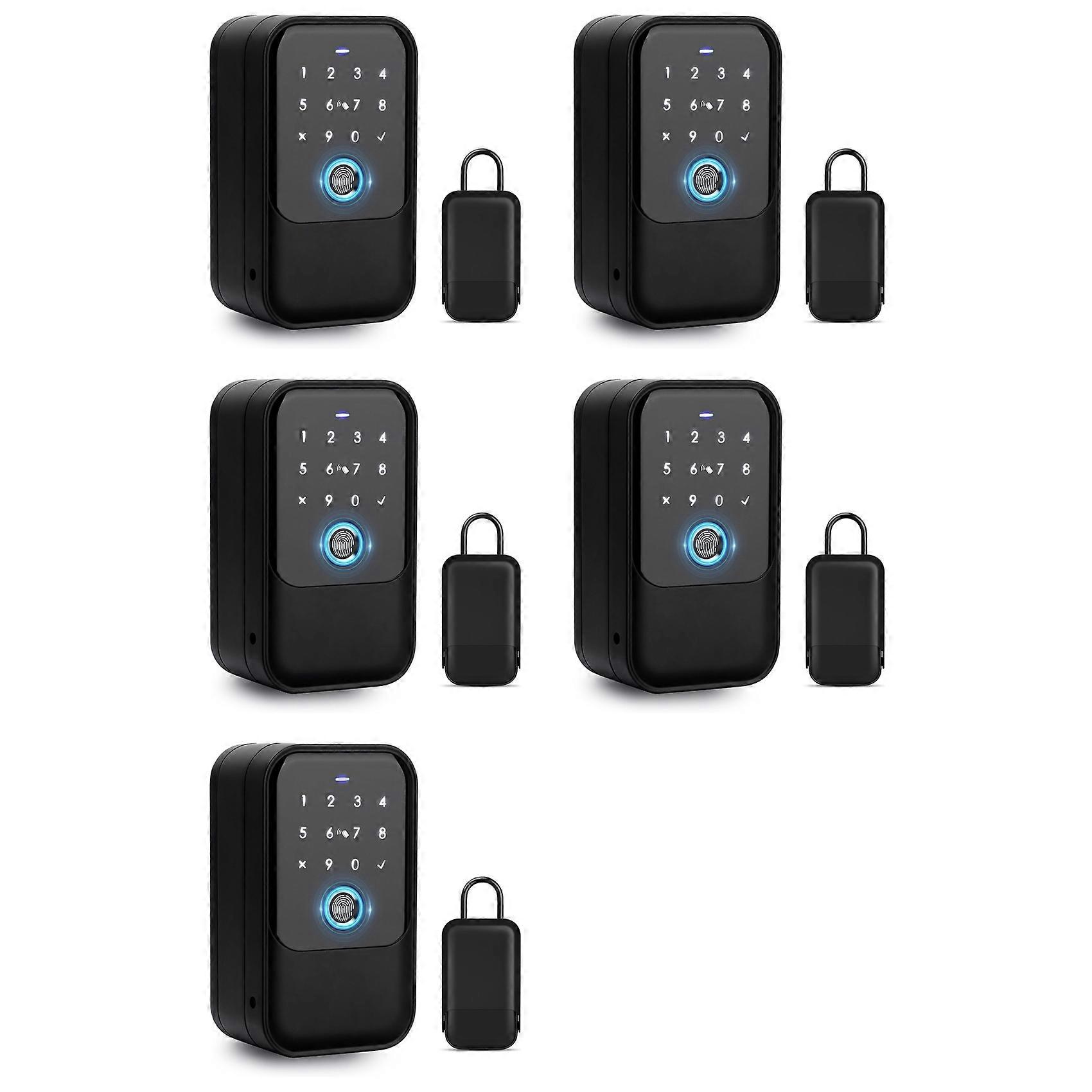 5X Smart Key Lock Box, Fingerprint, Control, Key, Password, Access Card, Bluetooth Unlock, Office Security