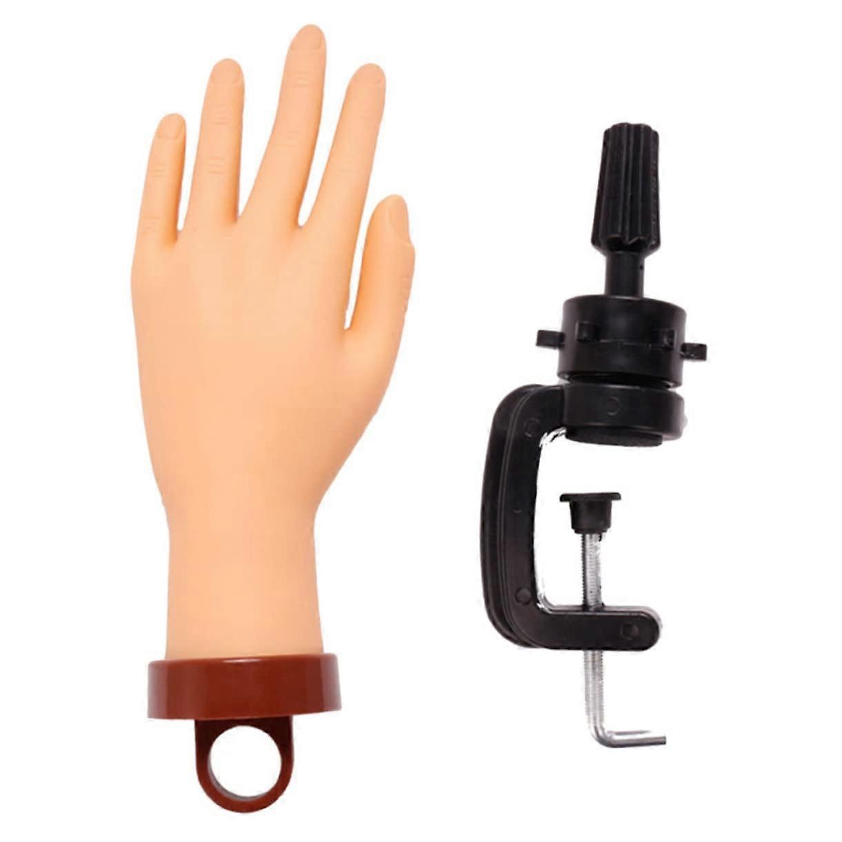 Nail Practice Hand with Stand, Realistic Flexible Manicure Training Hand Model for Beginners