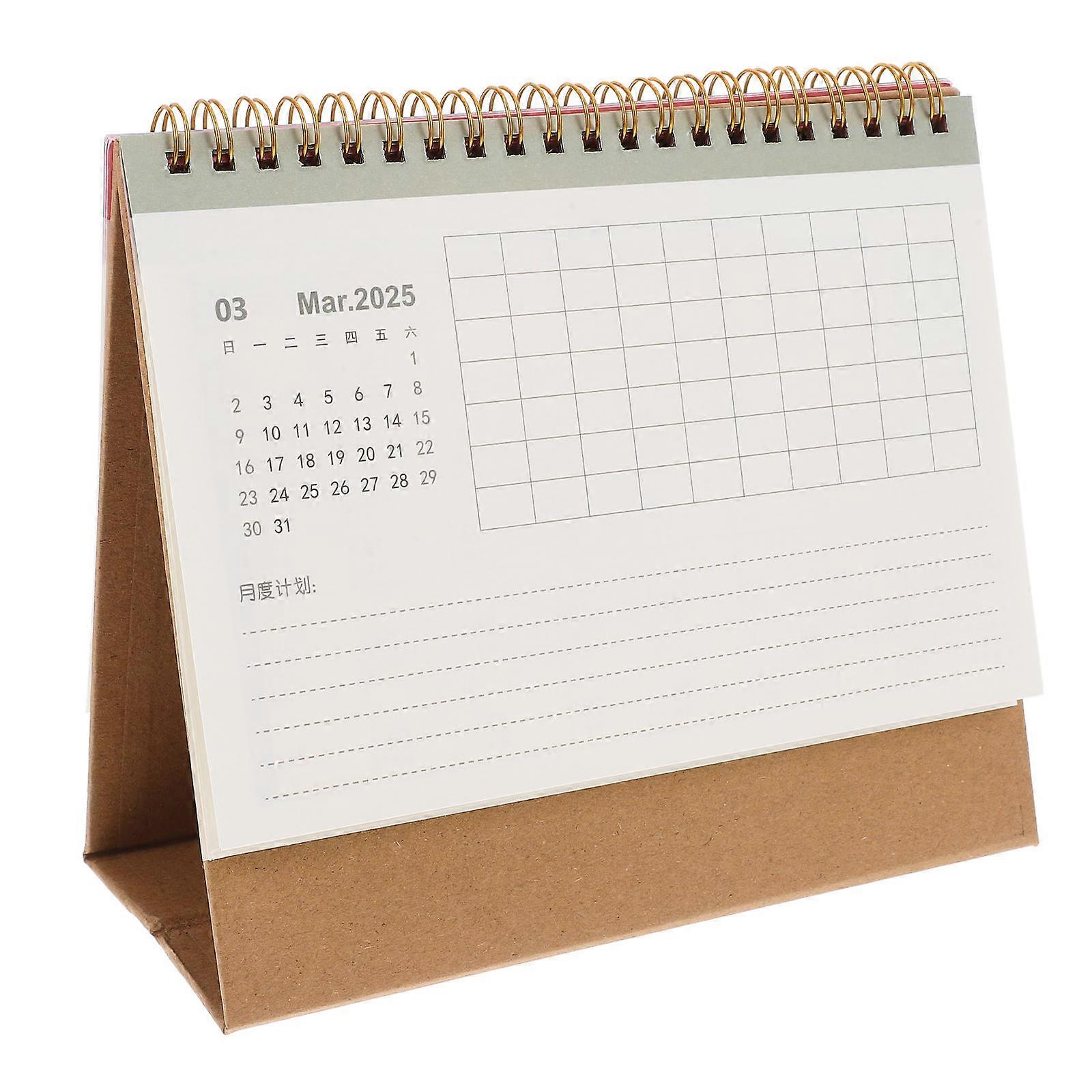 2025 Year Desk Calendar Standing Flip Monthly Memo Calendar for Home Use