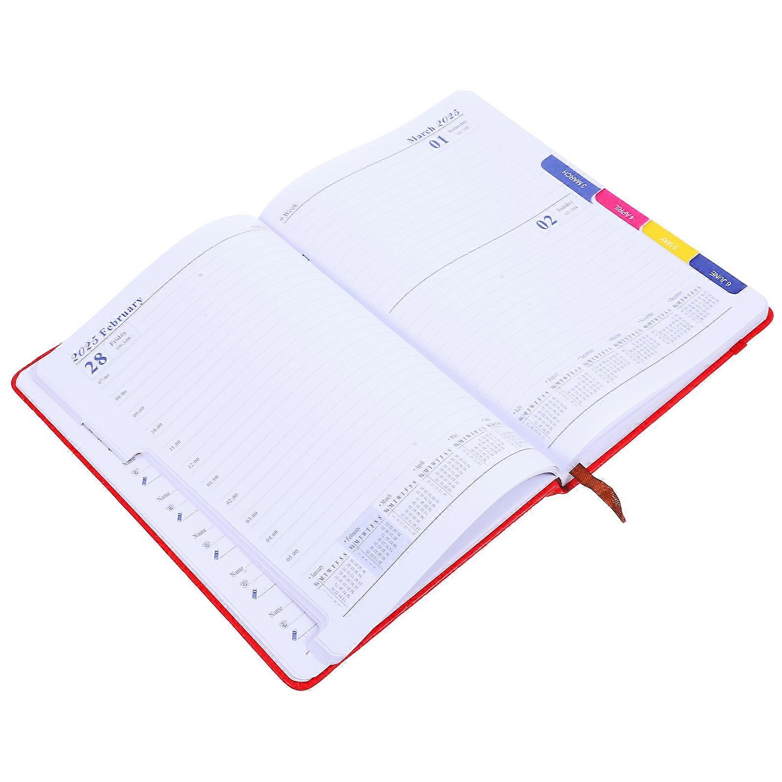 Portable English Notebook Work Planning Daily Agenda Notepad Red