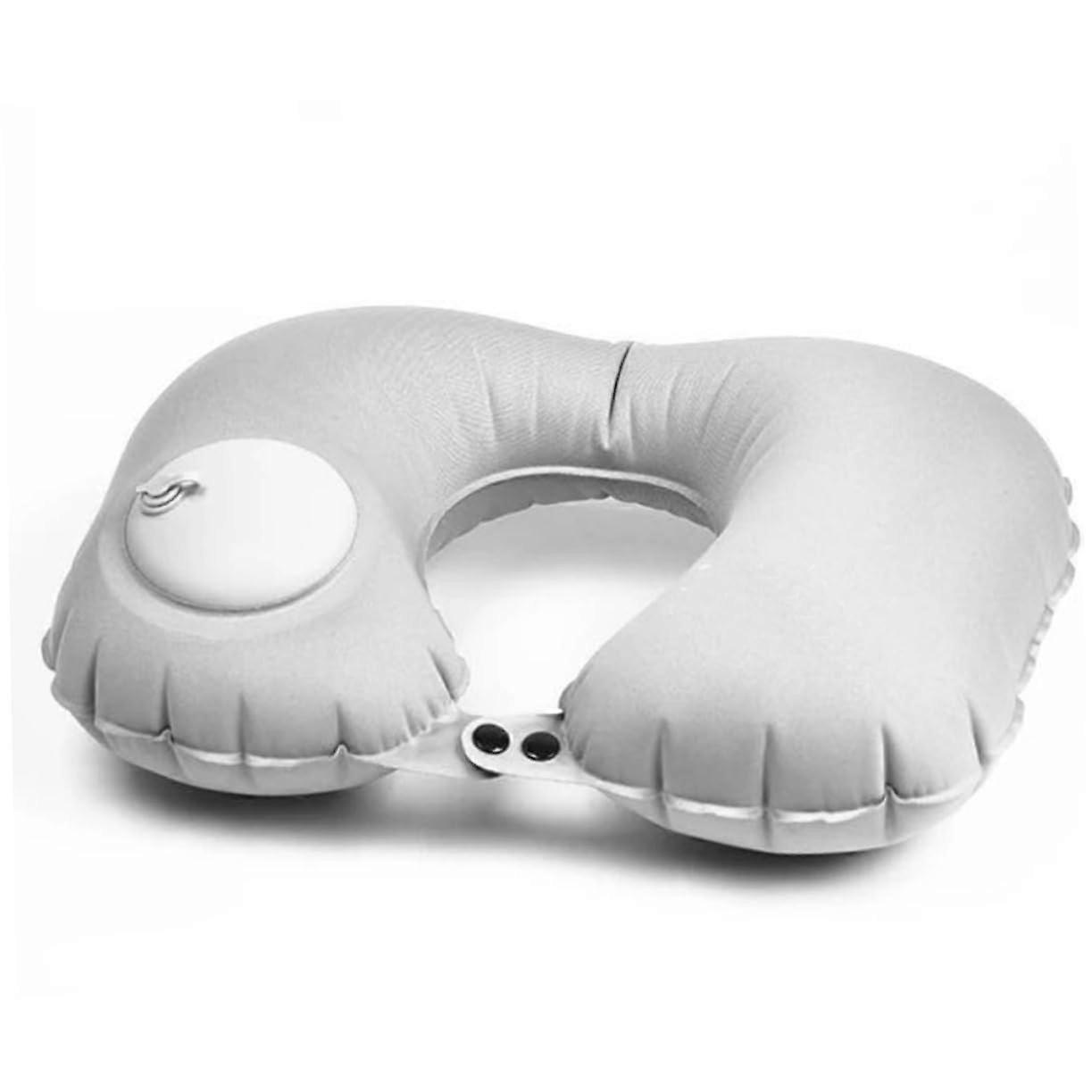 2pcs Inflatable Travel Neck Pillow with 360° Support Ergonomic UShaped Design AutoInflating Grey