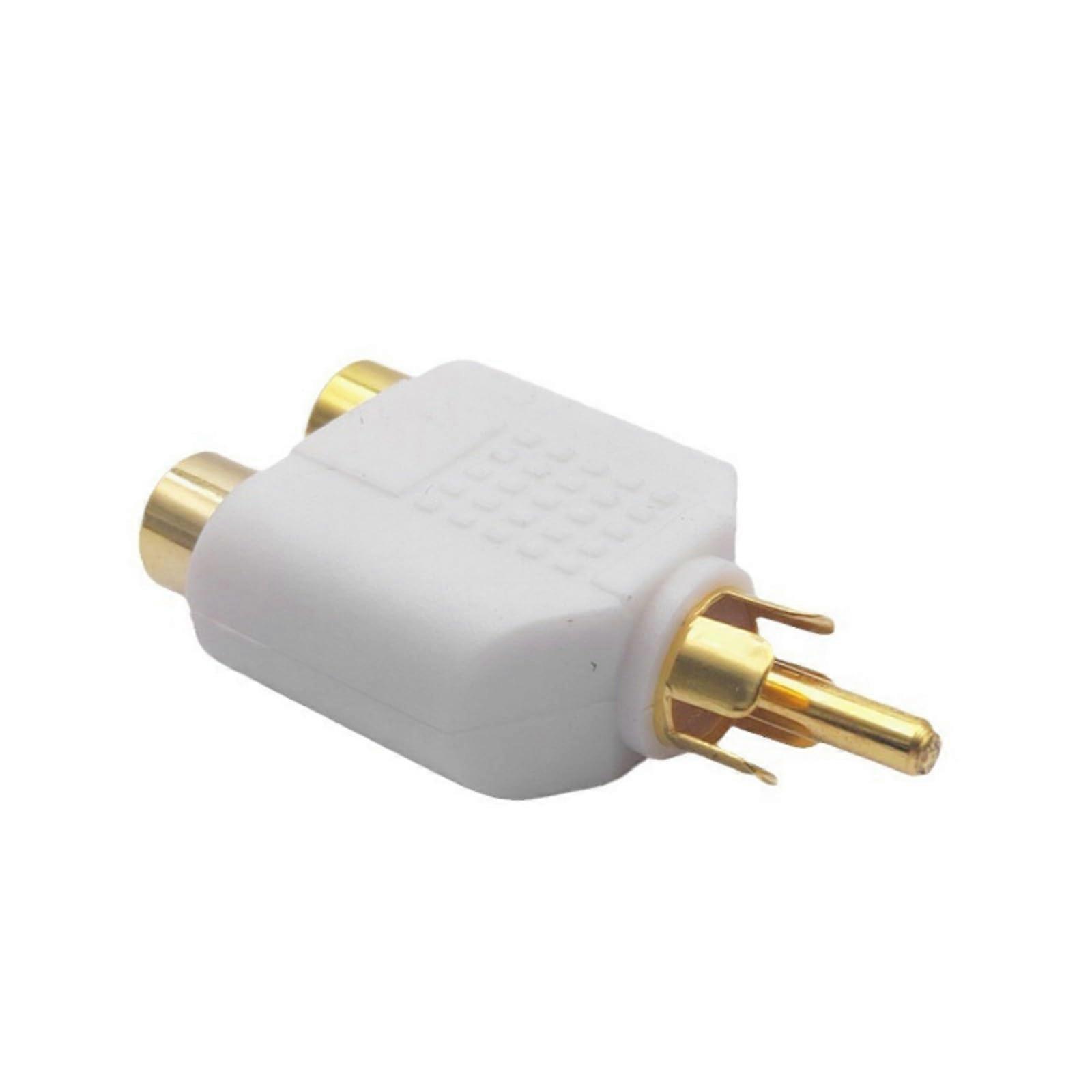 Auditory Y Splitter Plug Adapter 1 Male To 2 Female Audio Video Connectors For Loudspeaker Systems White Ref: 8237